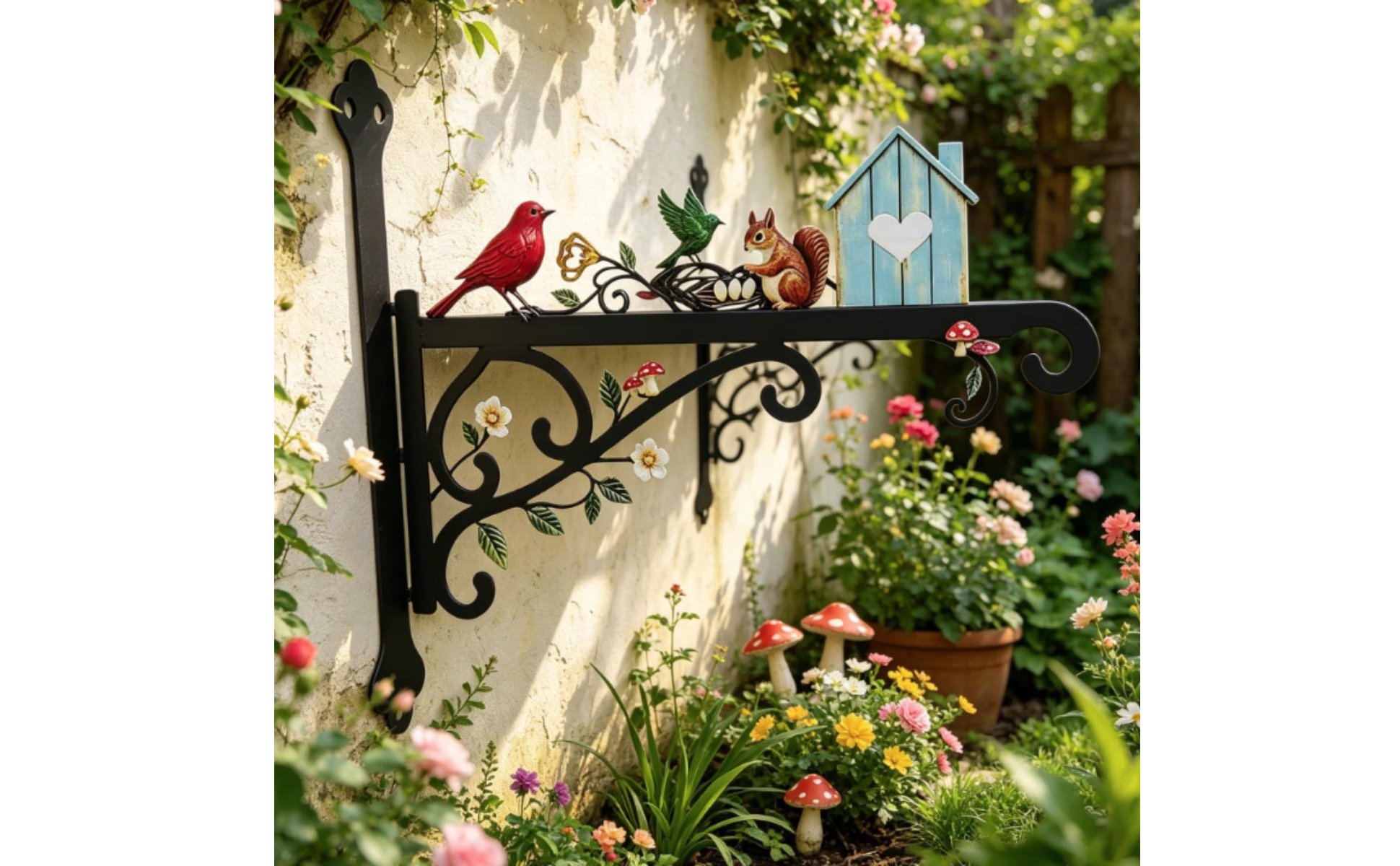 Bird Wall Hook Outdoor Use Metal Bird Wall Bracket Multi-Purpose for Courtyard