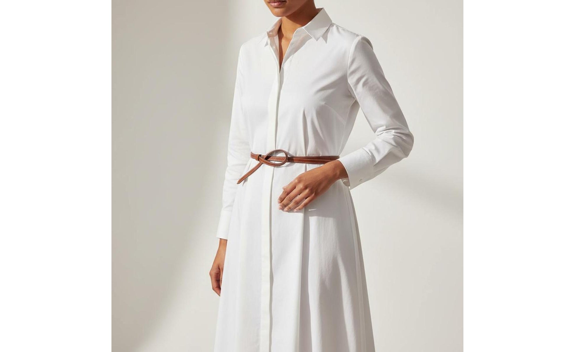 Black Leather Tie Belt Knot Design Double Loop Belt Minimalist for Dress, Women