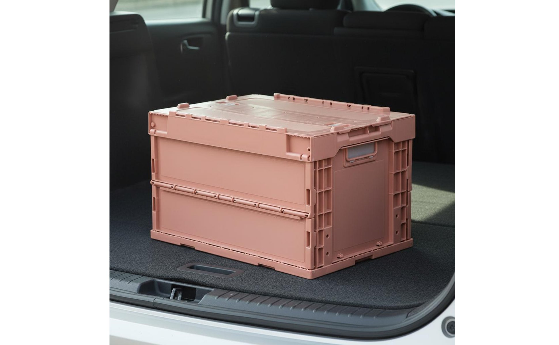 50L Plastic Crate Solid Color Plastic Folding Crate Large Capacity for Logistics