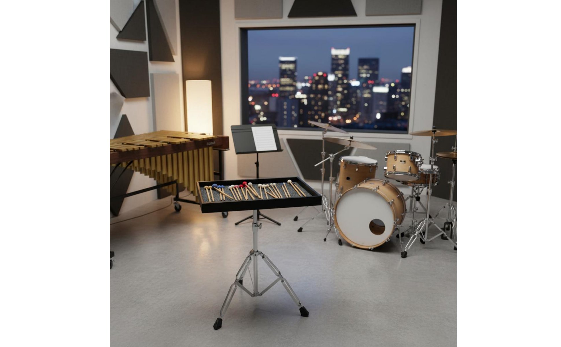 Percussion-Ablagetisch mit Ständer Multifunktional Marimba-Schlägelablage