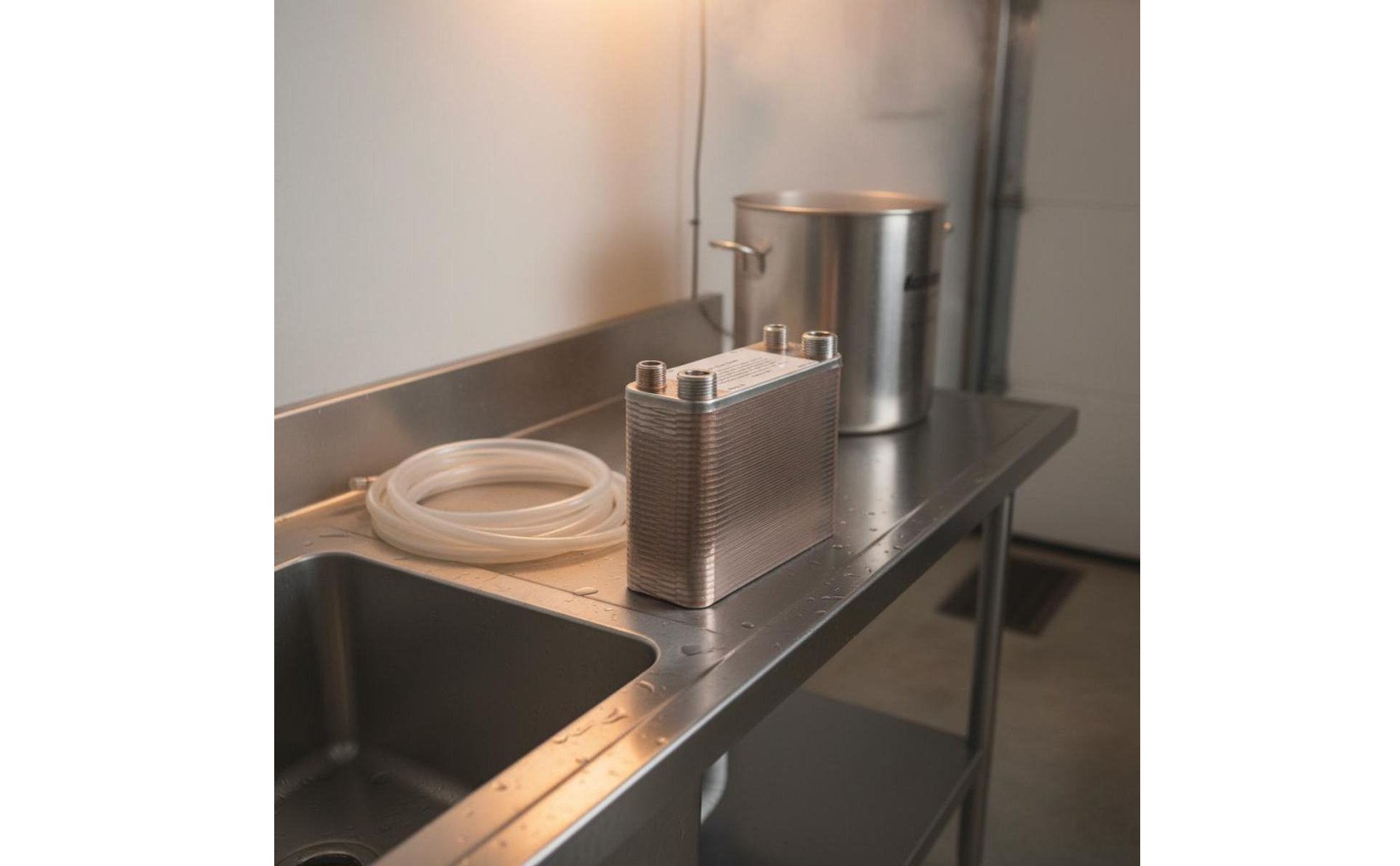 60 Plate Wort Chiller Copper Brazed Plate Wort Chiller 1/2 NPT Threads