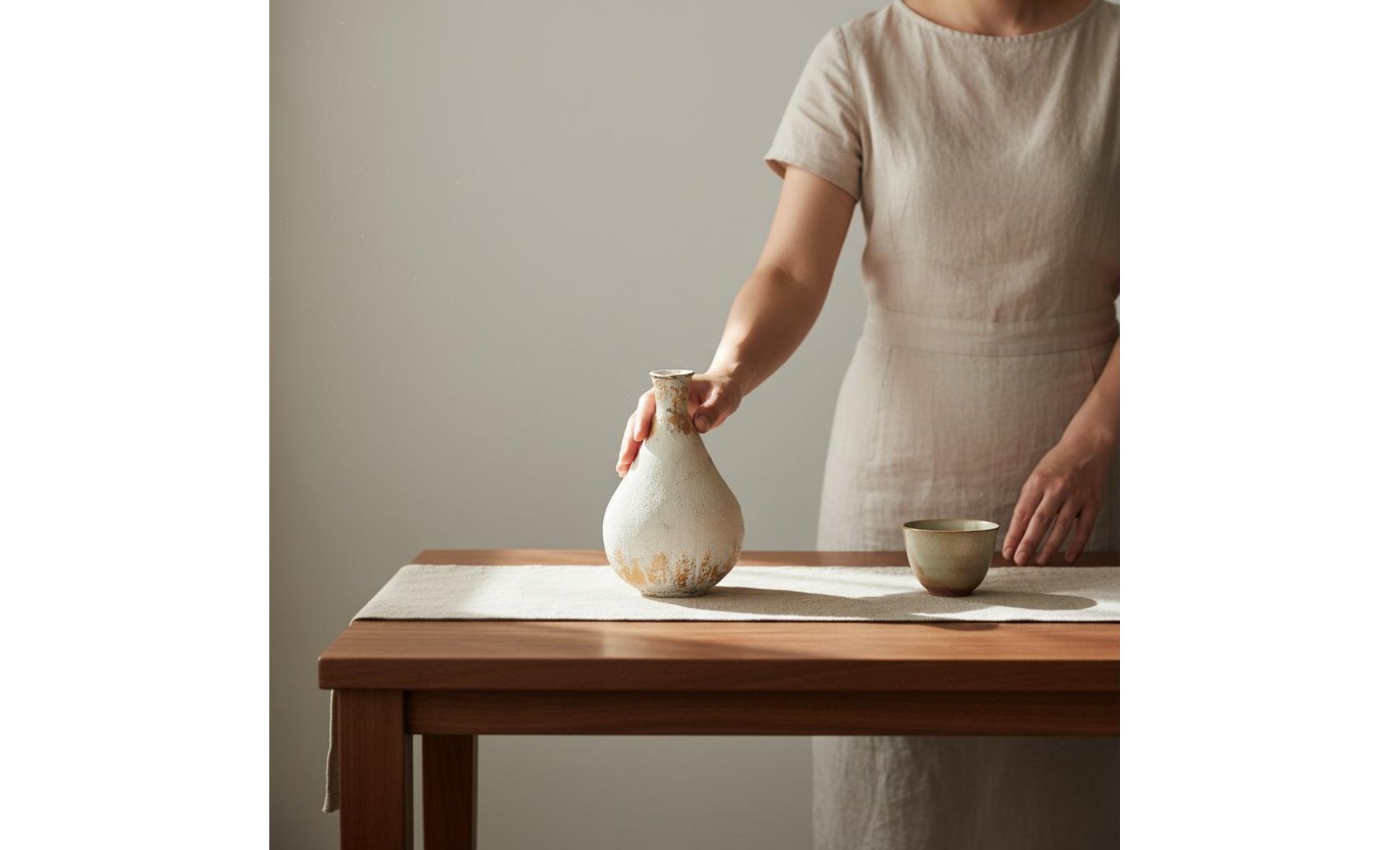 Flower Vase Wabi Sabi Decorative Vase New Chinese Design for Guesthouse, Bar