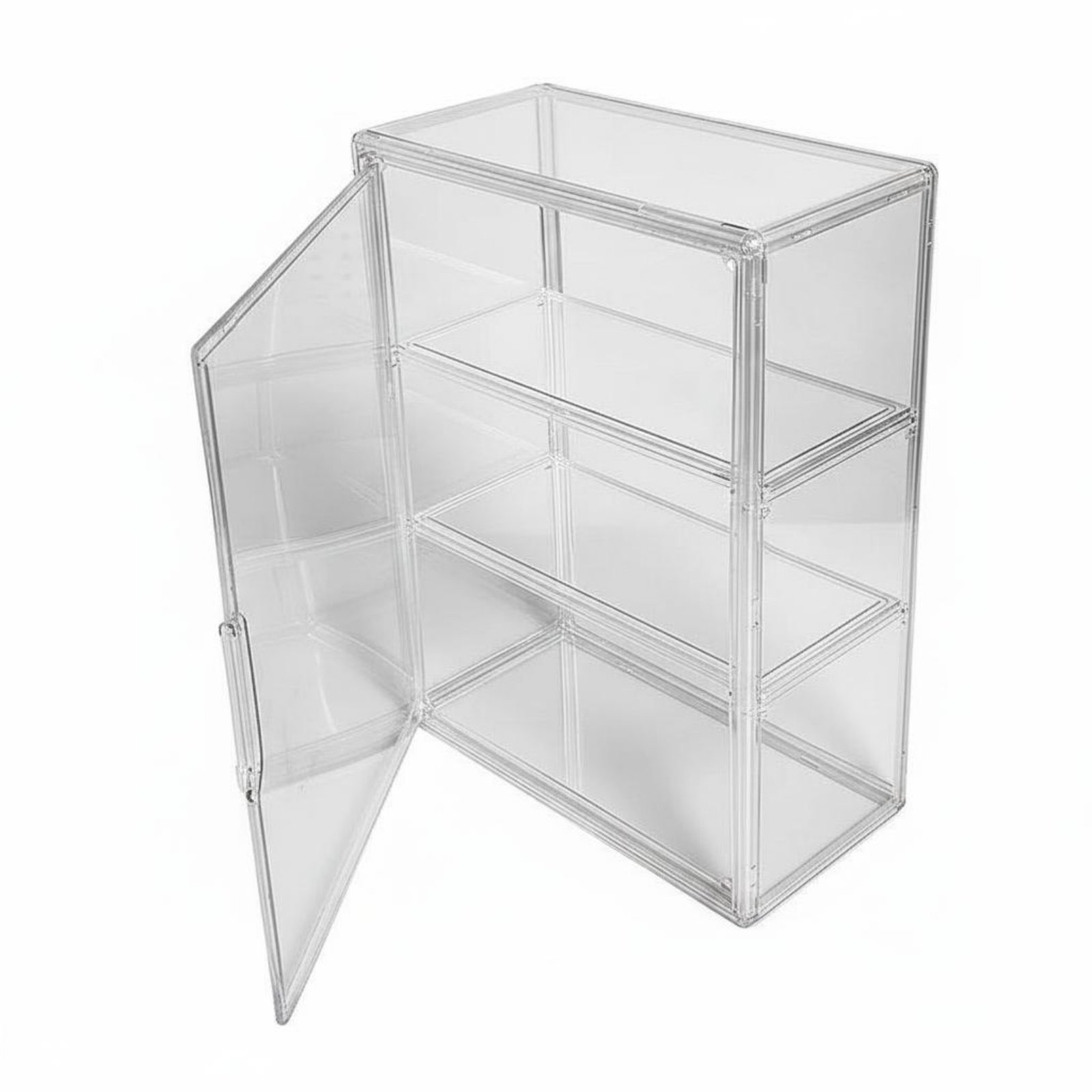 Transparent Acrylic Display Case Dustproof Clear Acrylic Showcase Multilayer Figure Display Case Removable Dividers for Anime Fans, Collectors, Desk