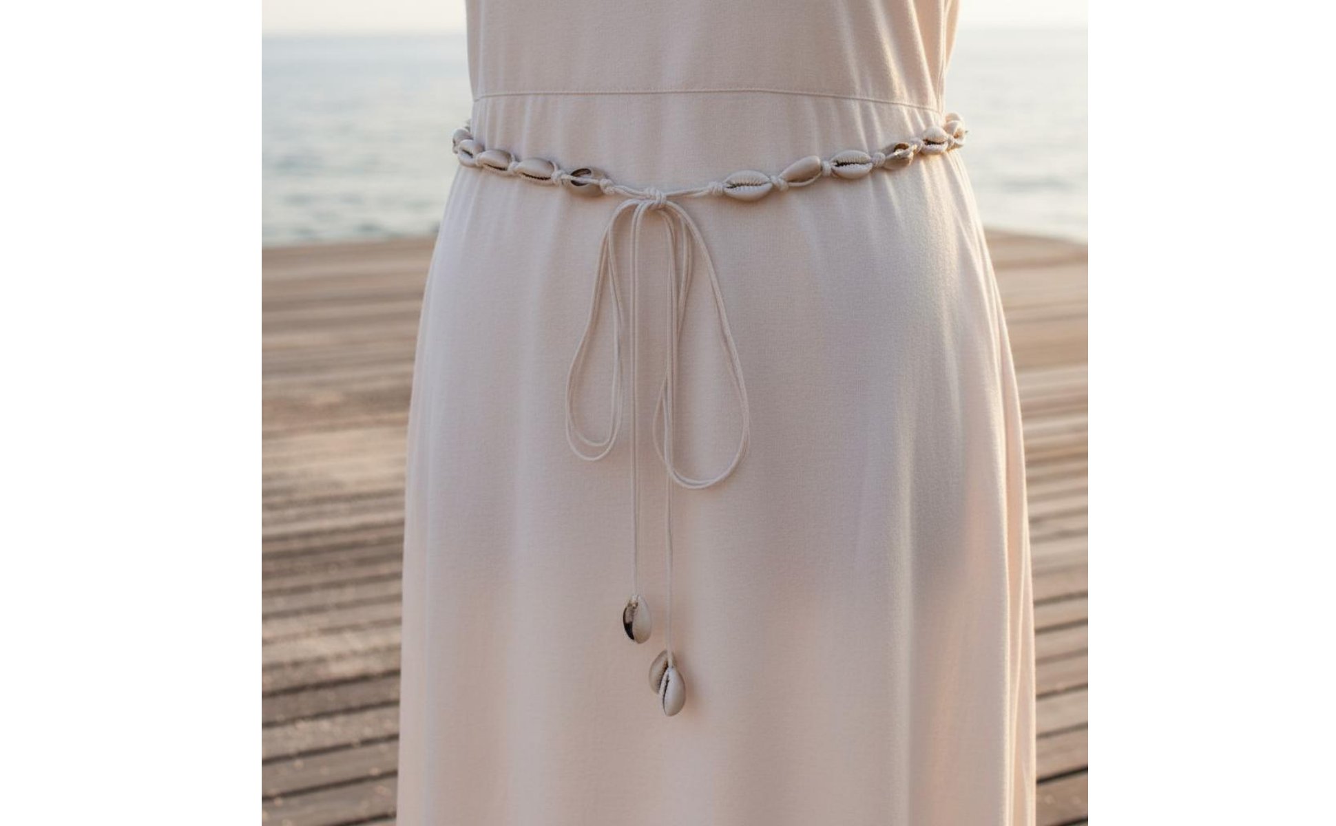 Woven Shell Belt Handmade Boho Waist Cord Decorative for Outfit Matching, Women