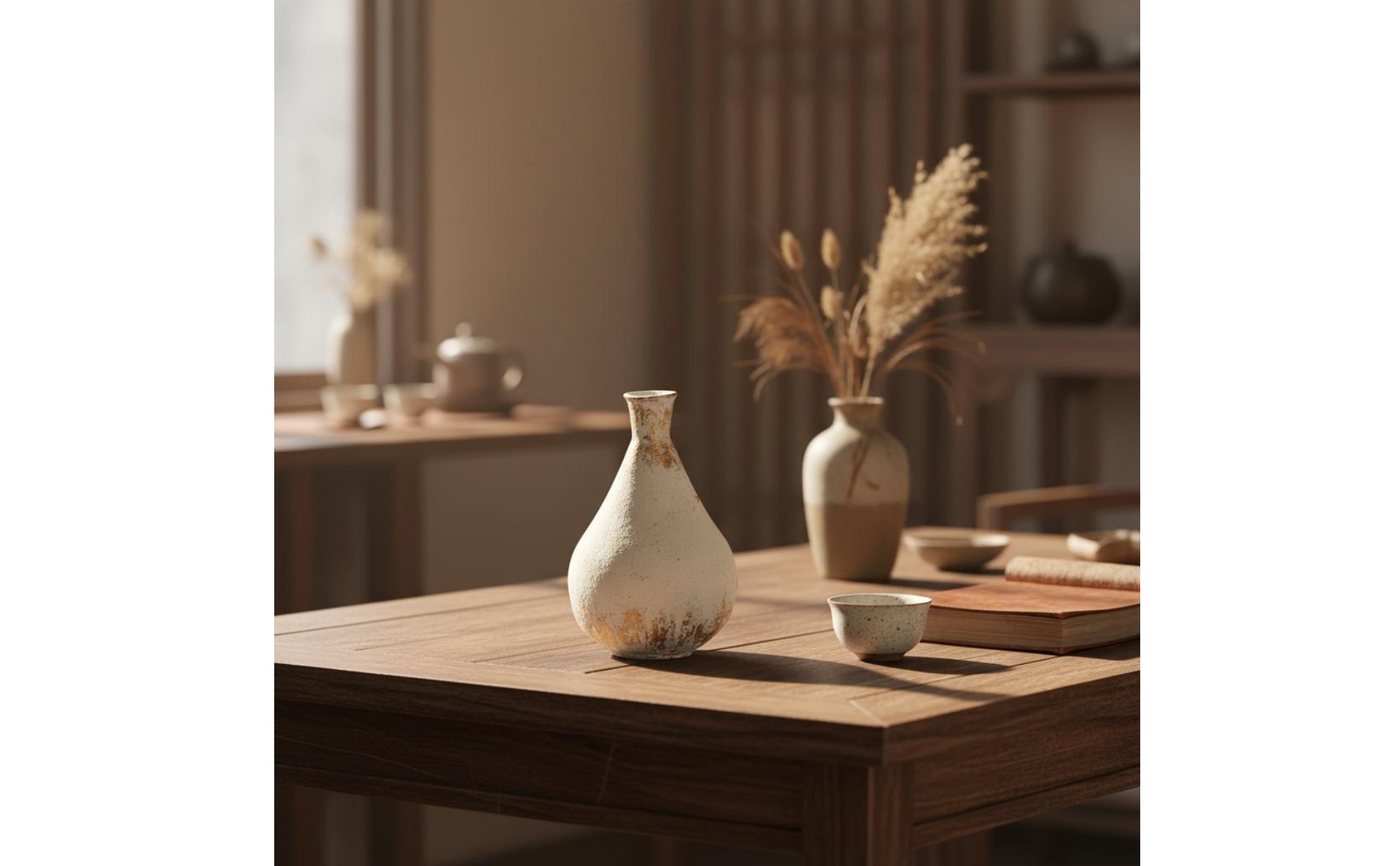 Flower Vase Wabi Sabi Decorative Vase New Chinese Design for Guesthouse, Bar