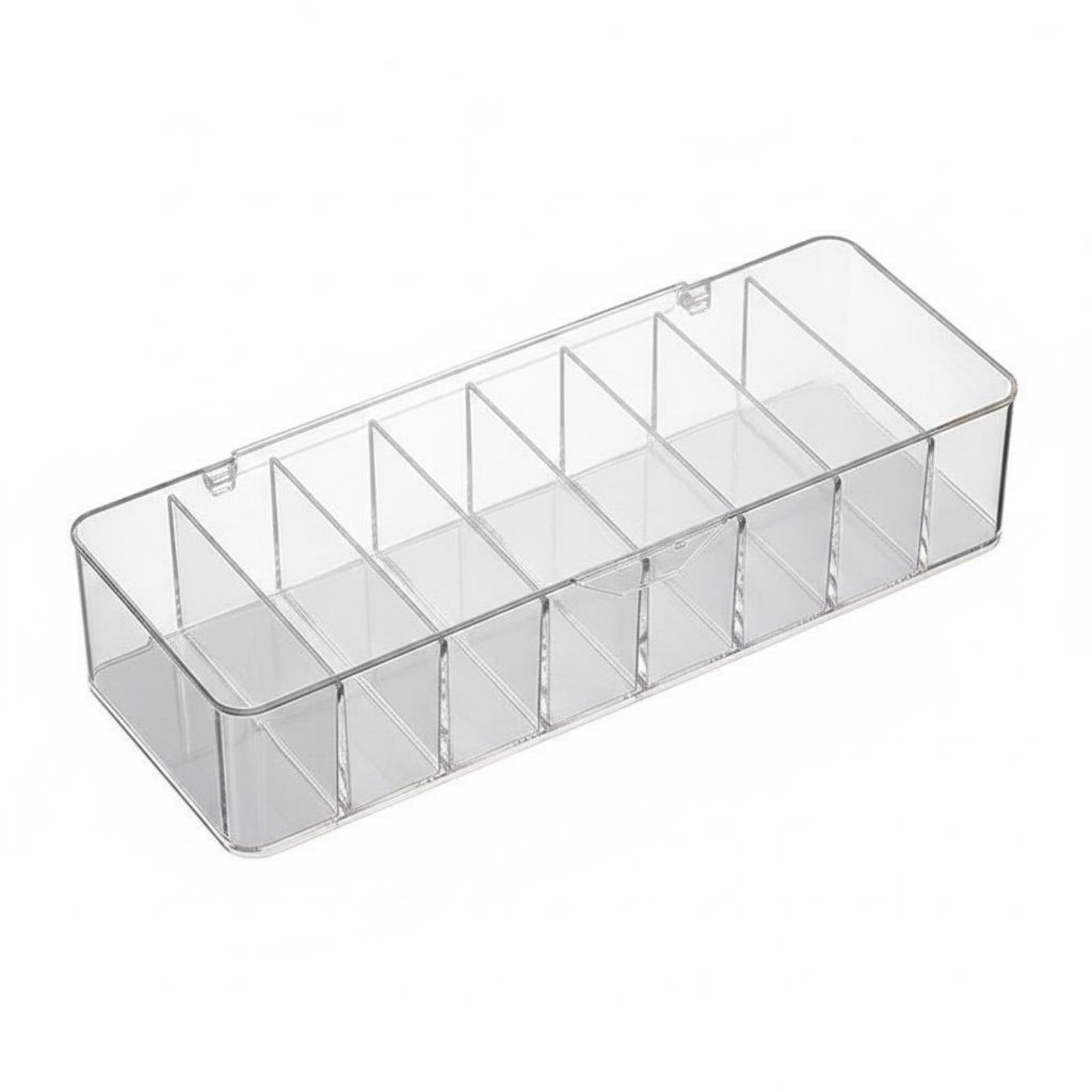 Hinged Lid Lid Clear Acrylic Lens Box Transparent Contact Lens Organizer Box Large Capacity for Vanity Table, Bathroom Counter