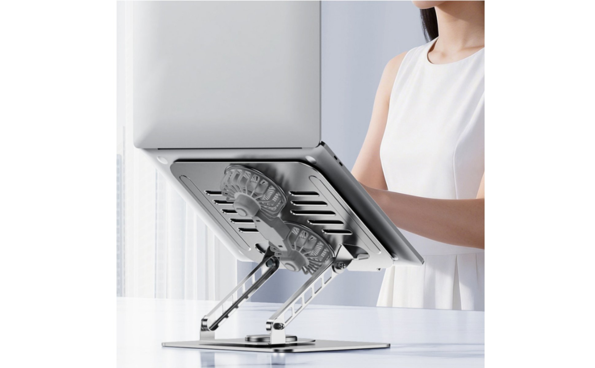 Aluminum Laptop Stand Multi Function Rotating Laptop Stand 360 Degree Rotation