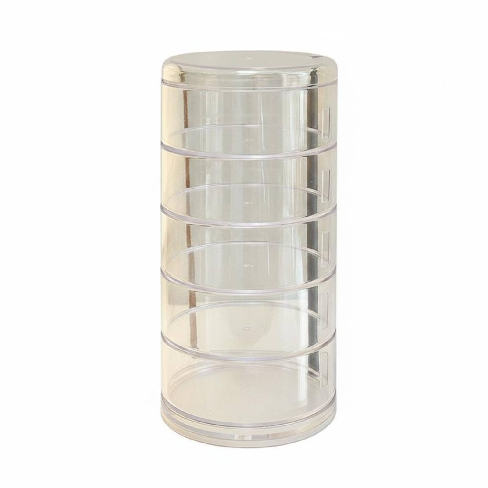 Transparent Rotating Acrylic Organizer Dustproof Clear Rotating Makeup Holder Multi-Tier Adjustable Tiered Organizer 360-Degree Rotation for Bedroom
