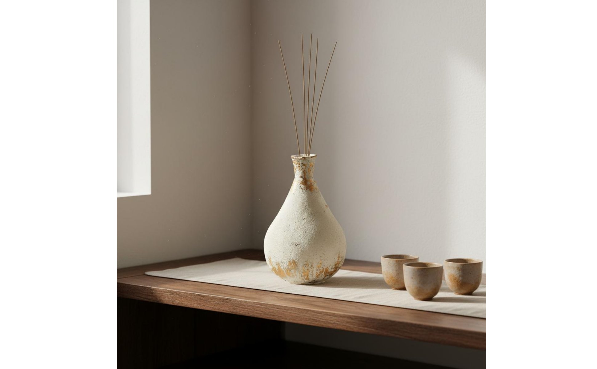 Flower Vase Wabi Sabi Decorative Vase New Chinese Design for Guesthouse, Bar