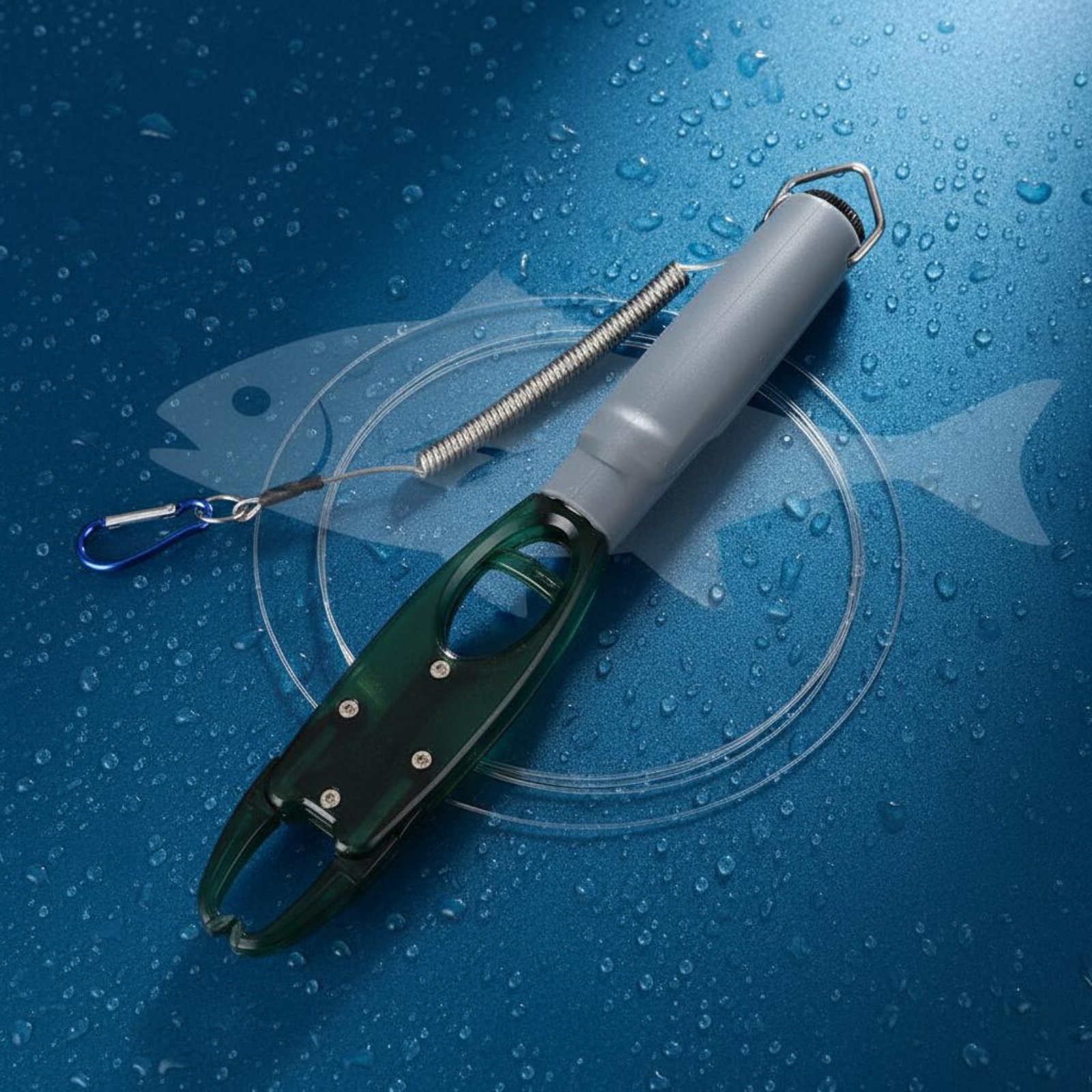 2 Stück Fischzange mit Waage Einhandbedienung Angelgriffzange für Angeln, Boot - Produktbild 1