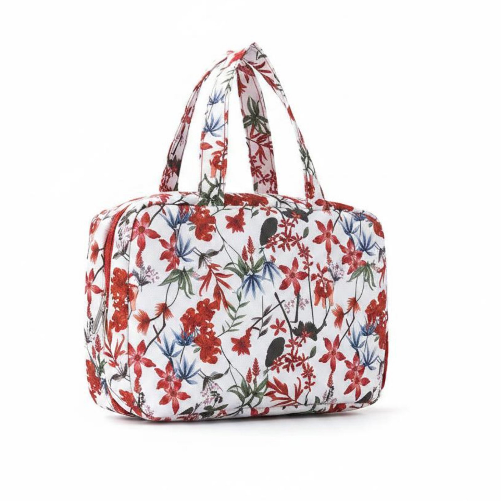 4-Layer Toiletry Organizer Floral Print Folding Makeup Bag Multi-Compartment 4-Layer Toiletry Organizer for Hotel