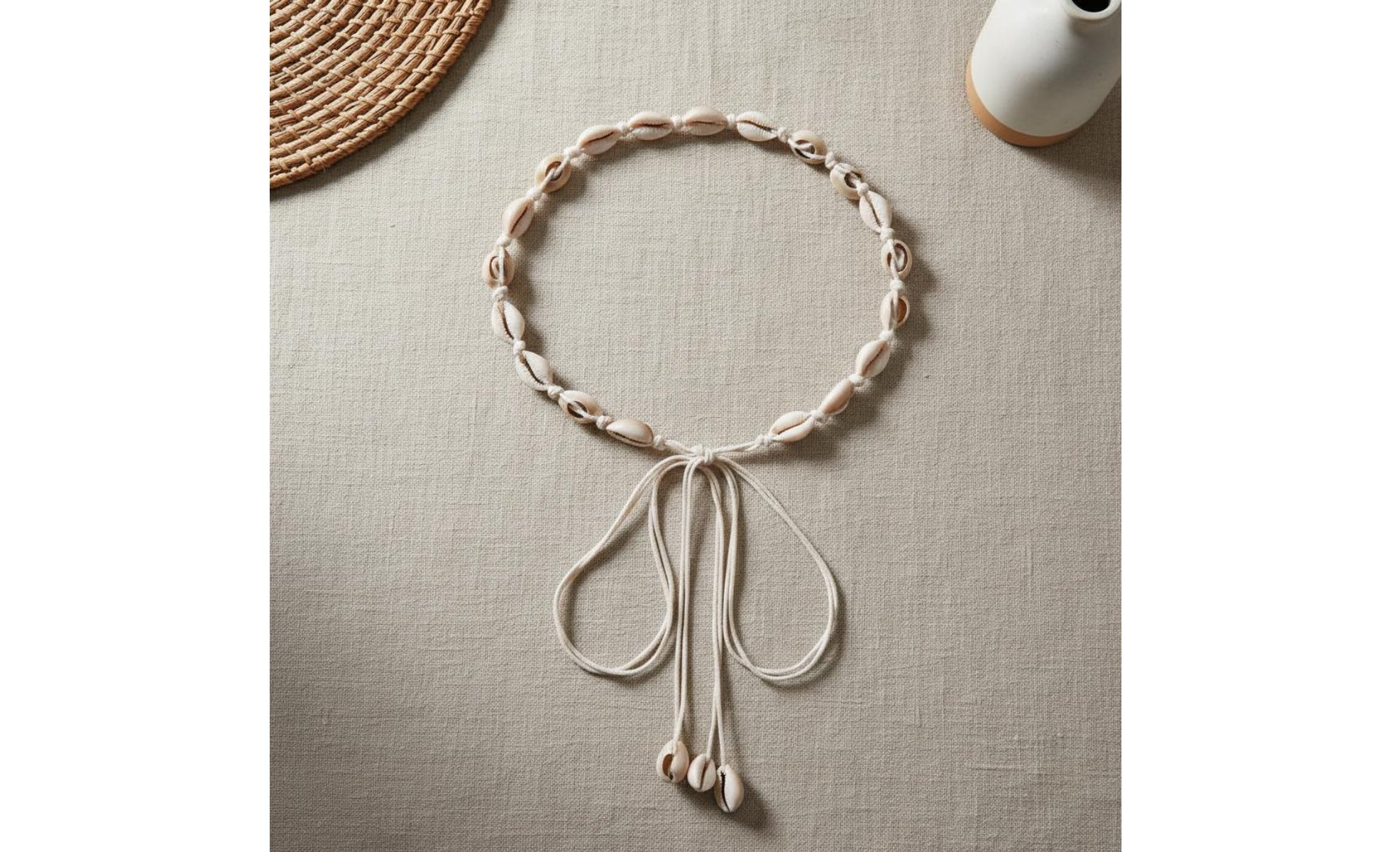 Woven Shell Belt Handmade Boho Waist Cord Decorative for Outfit Matching, Women