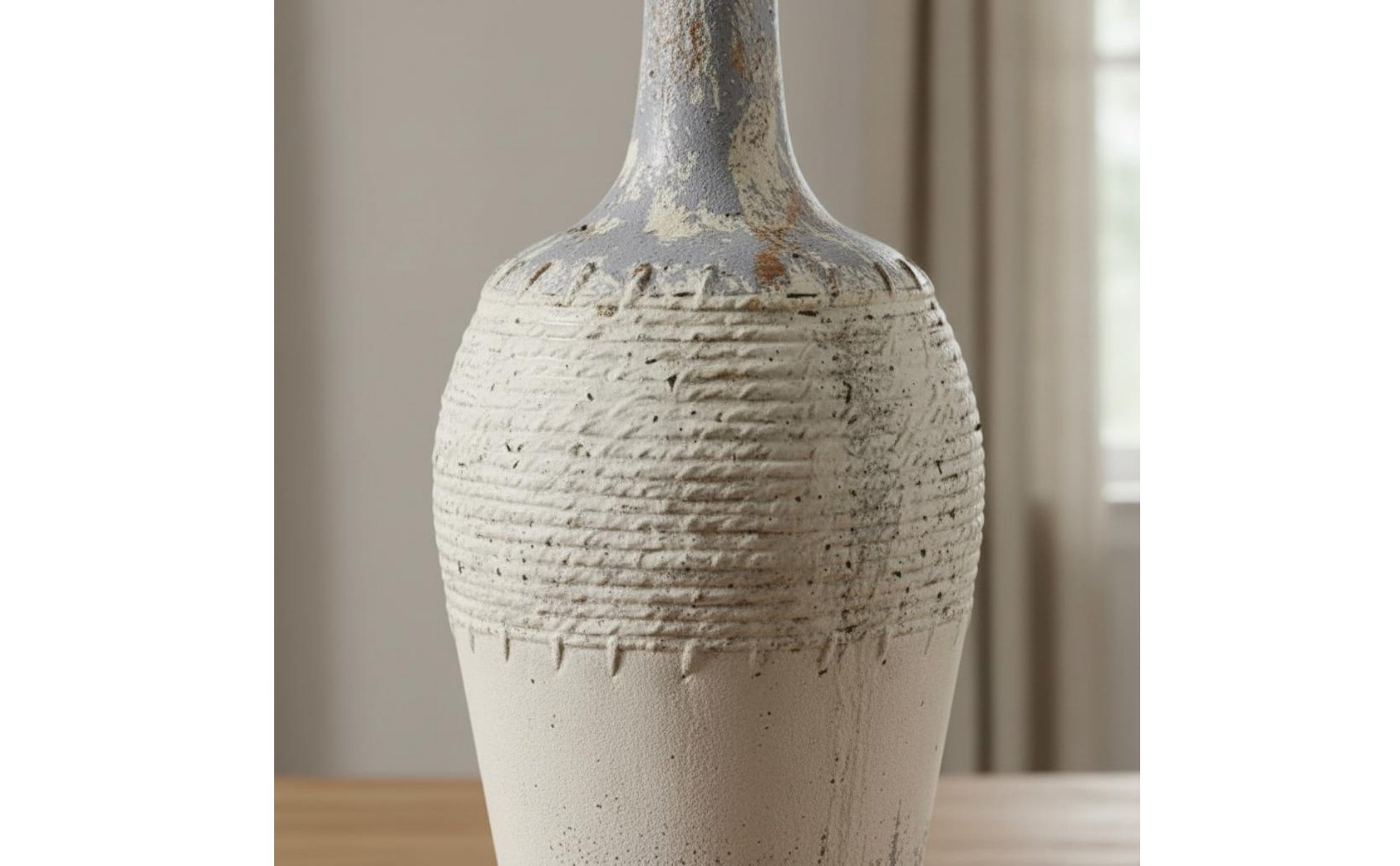 Distressed Ceramic Vase Natural Simplicity Design Rustic Tall Vase Vintage Look