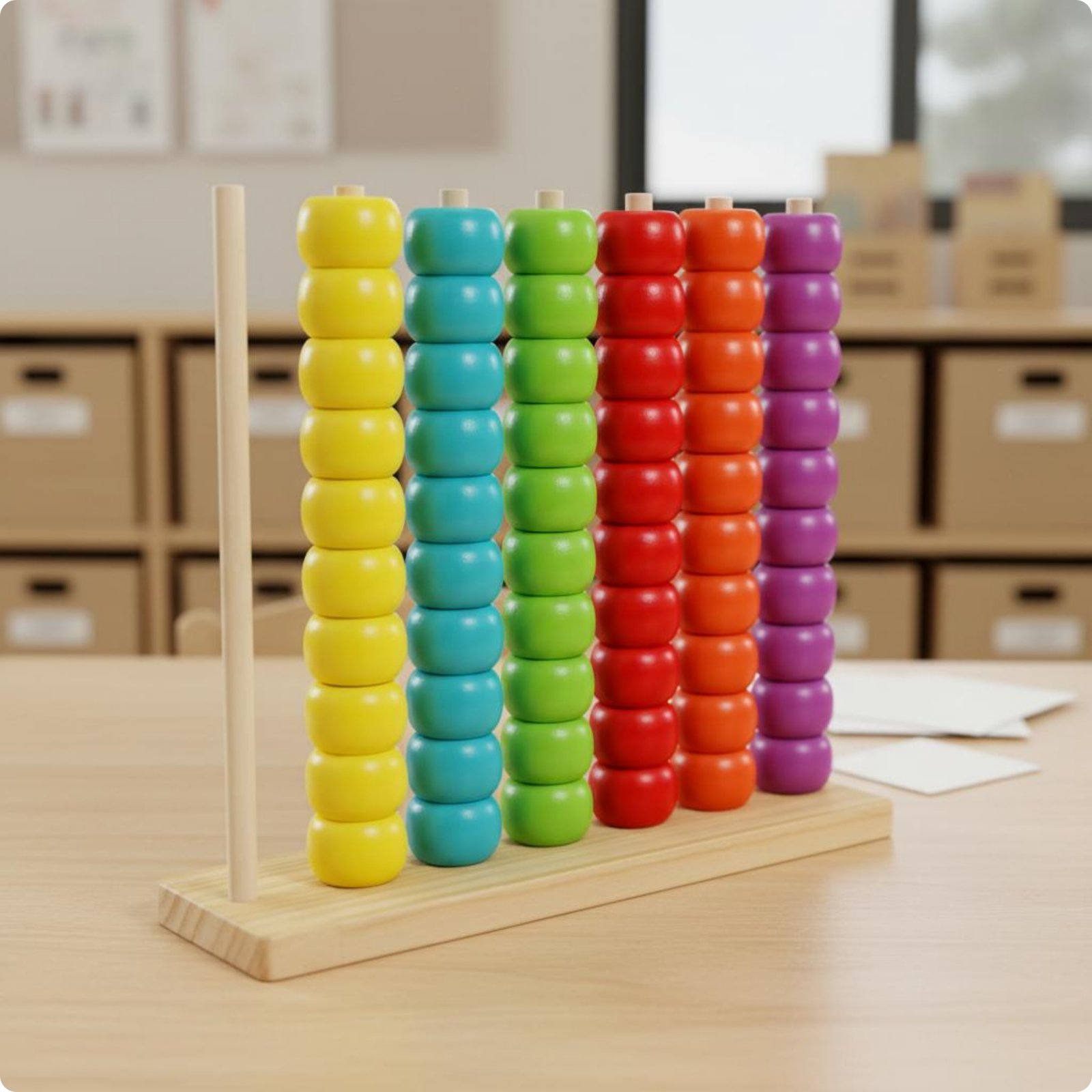 Colorful Abacus Toy Color Recognition Wooden Bead Counter Early Education