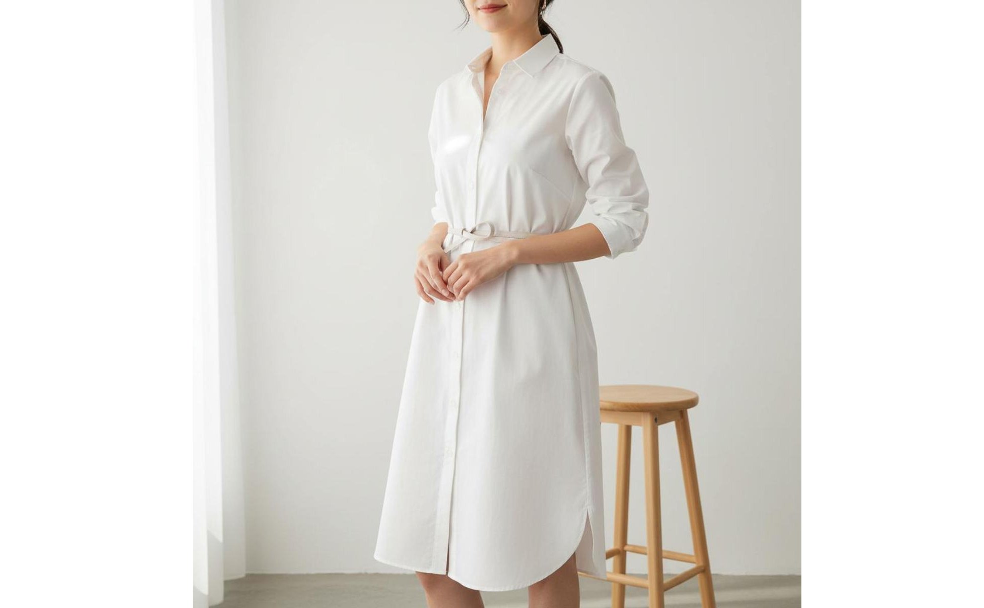 Black Leather Tie Belt Knot Design Double Loop Belt Minimalist for Dress, Women