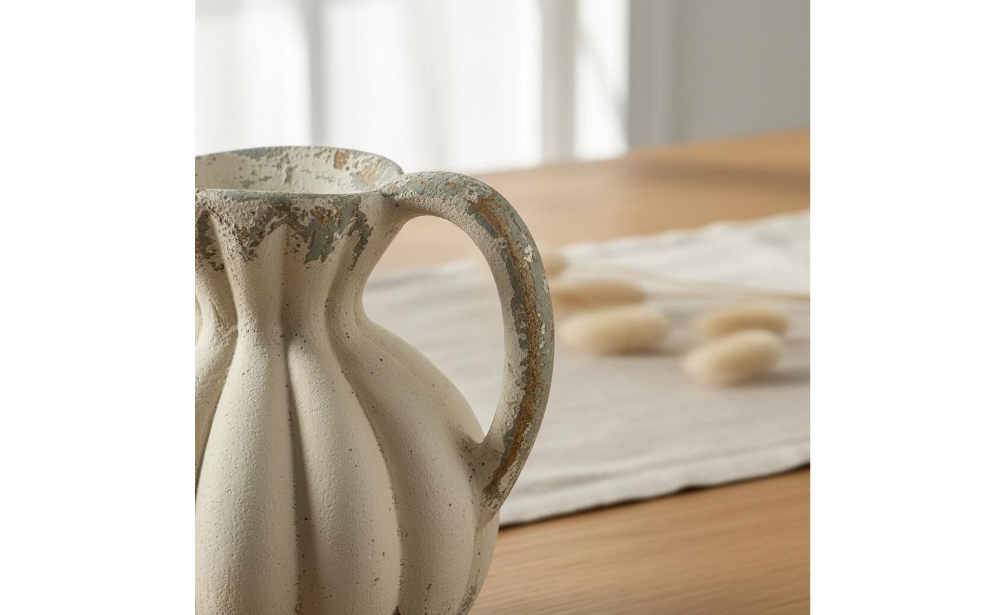 Artisanal Aesthetic Vase Handmade Look Textured Pottery Vase Distressed Finish