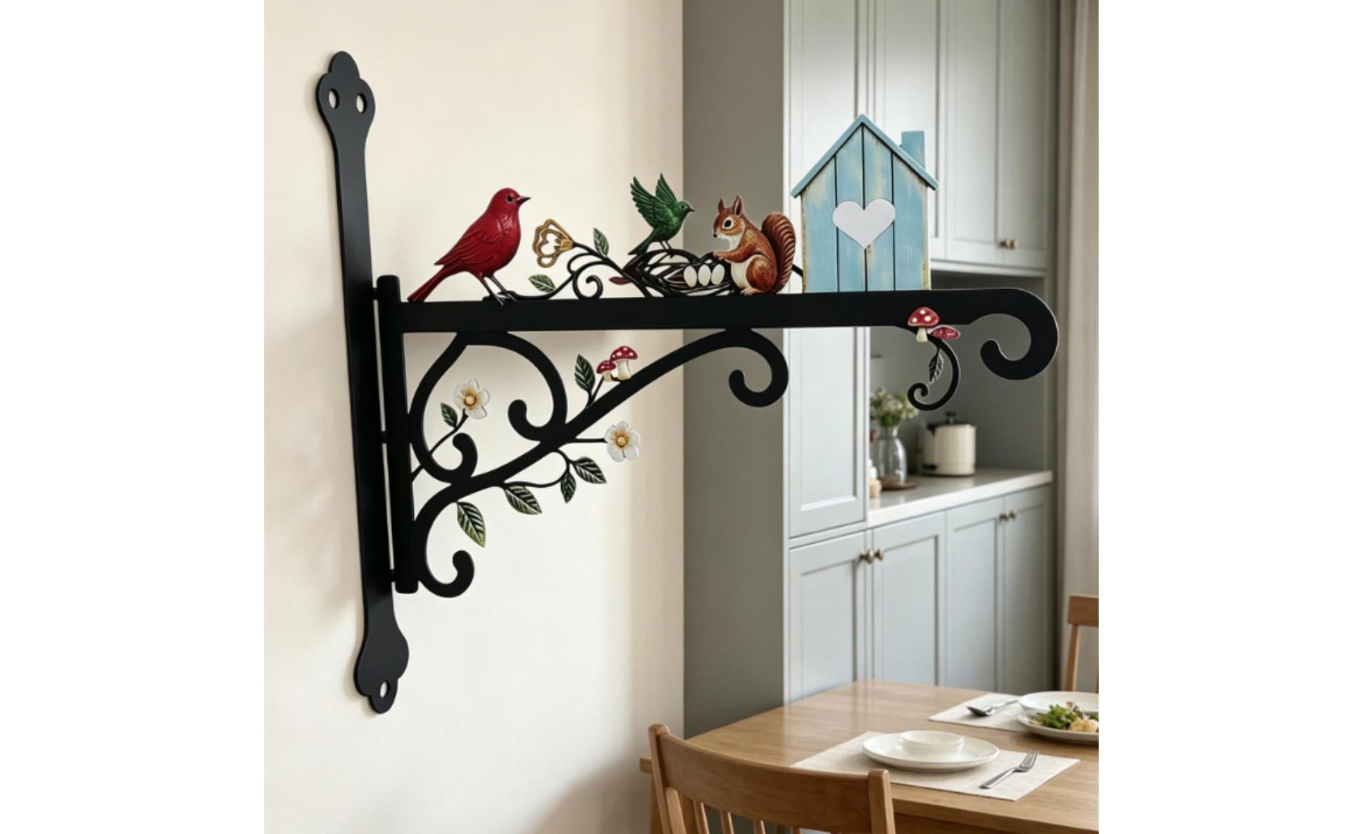 Bird Wall Hook Outdoor Use Metal Bird Wall Bracket Multi-Purpose for Courtyard