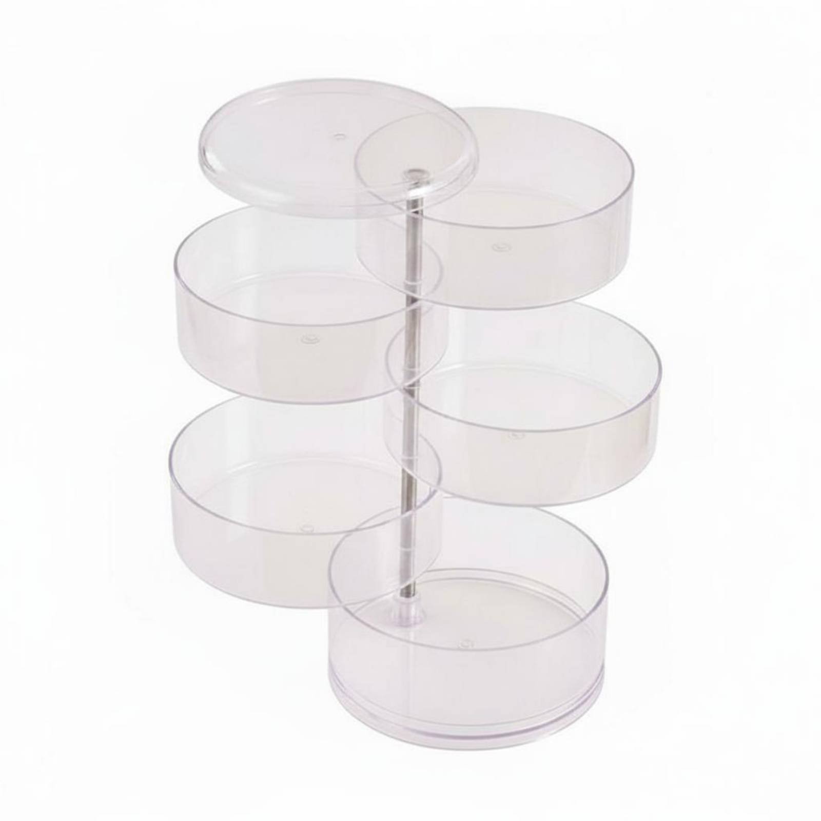 Multi-Layer 3-Tier Collectible Display Case 360° View Dustproof Rotating Box Space-Saving for Babies, Dressing Table, Bedroom, Bathroom