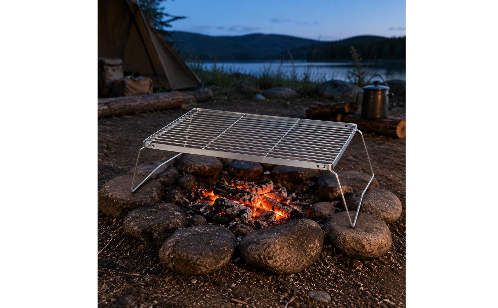Folding Grill Rack Multi-Purpose Stainless Steel Grill Rack Collapsible