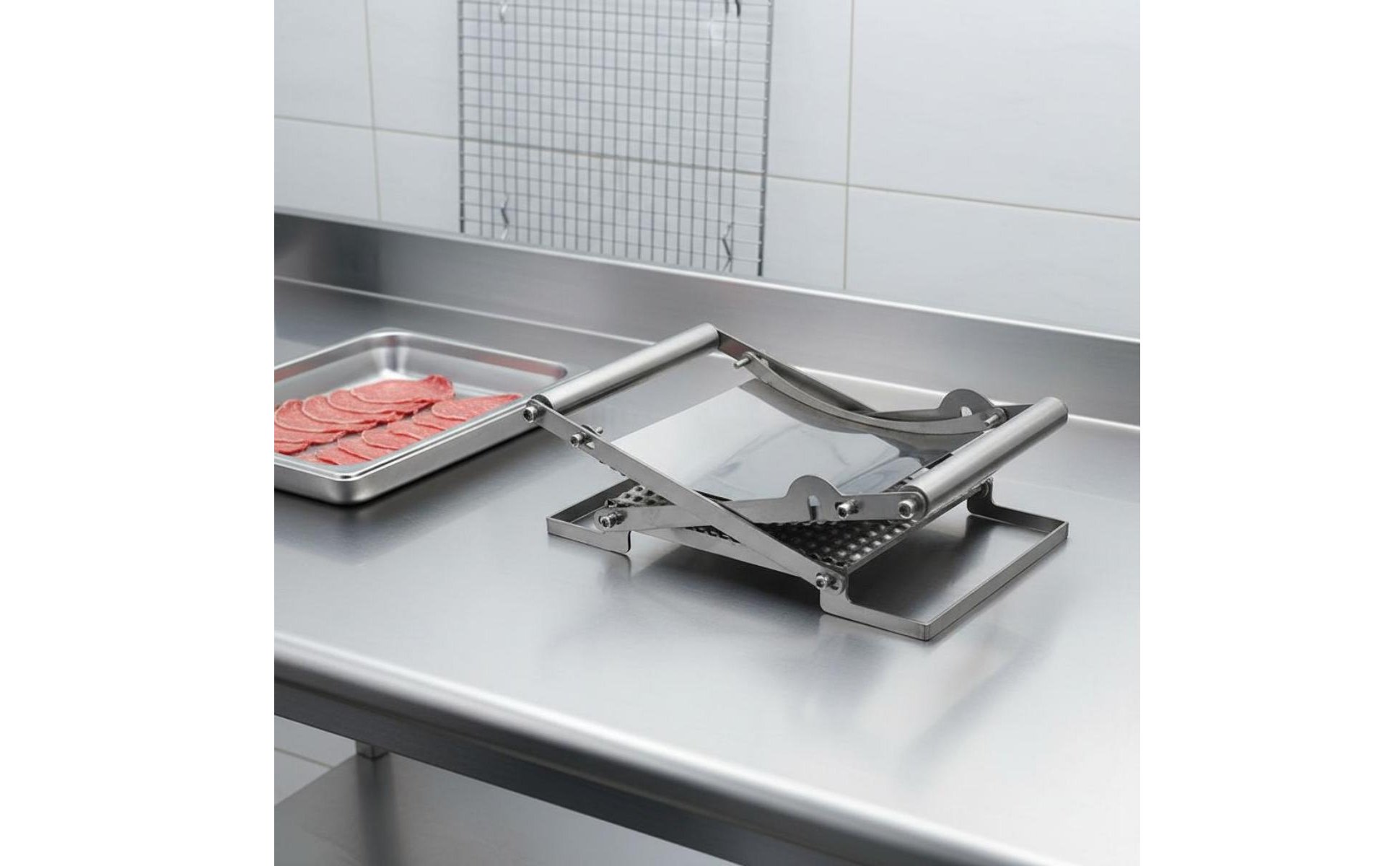 Manual Meat Tenderizer Easy to Clean Meat Flattening Press Stainless Steel