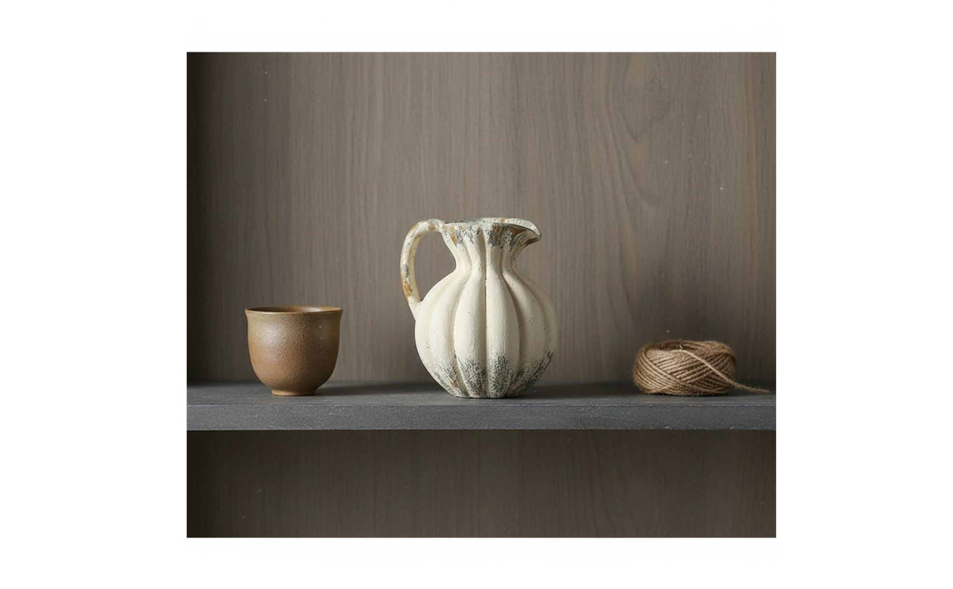 Artisanal Aesthetic Vase Handmade Look Textured Pottery Vase Distressed Finish