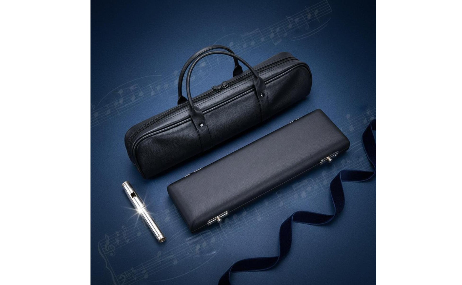 16 Hole Flute Holder Leather Flute Bag Set Shielded for Performance, Practice