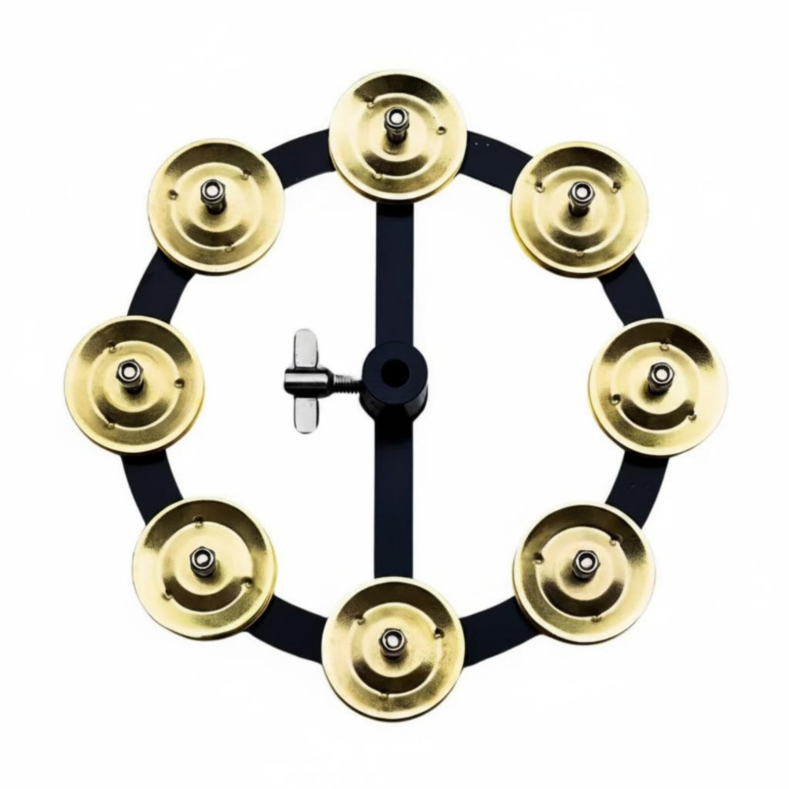 Cymbal-mountedHat Tambourine Metal Clappers Mountable Cymbal-mountedHat Tambourine Bright Sound Brass Brass Disc for Drummers