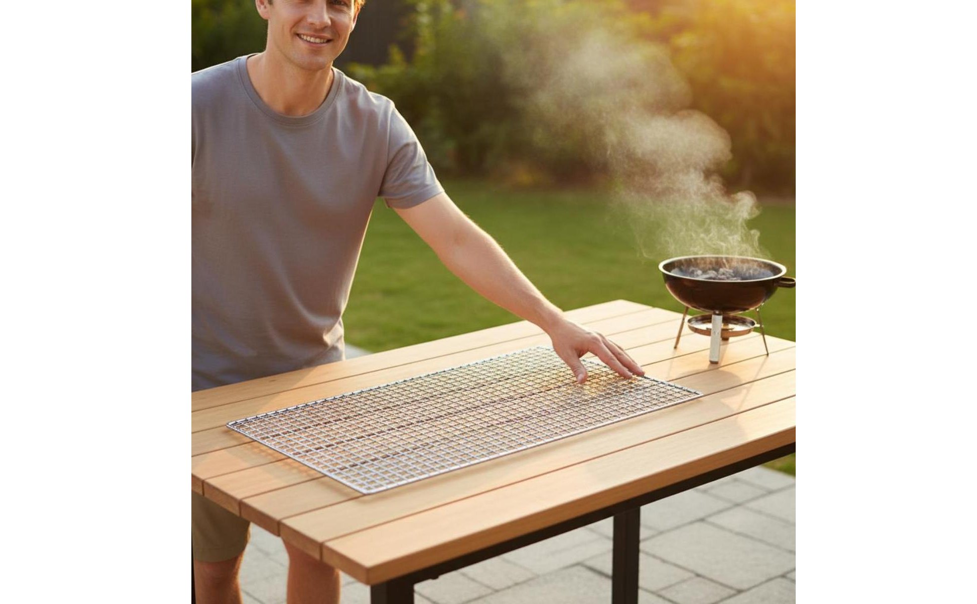 Mesh Grilling Rack Net Heat-Resistant Wire Barbecue Grate Easy to Clean for Bbq