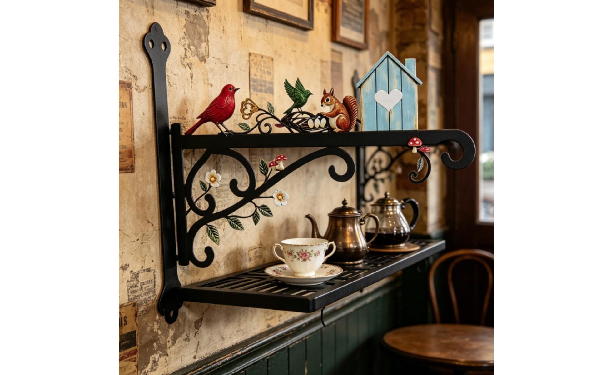 Bird Wall Hook Outdoor Use Metal Bird Wall Bracket Multi-Purpose for Courtyard