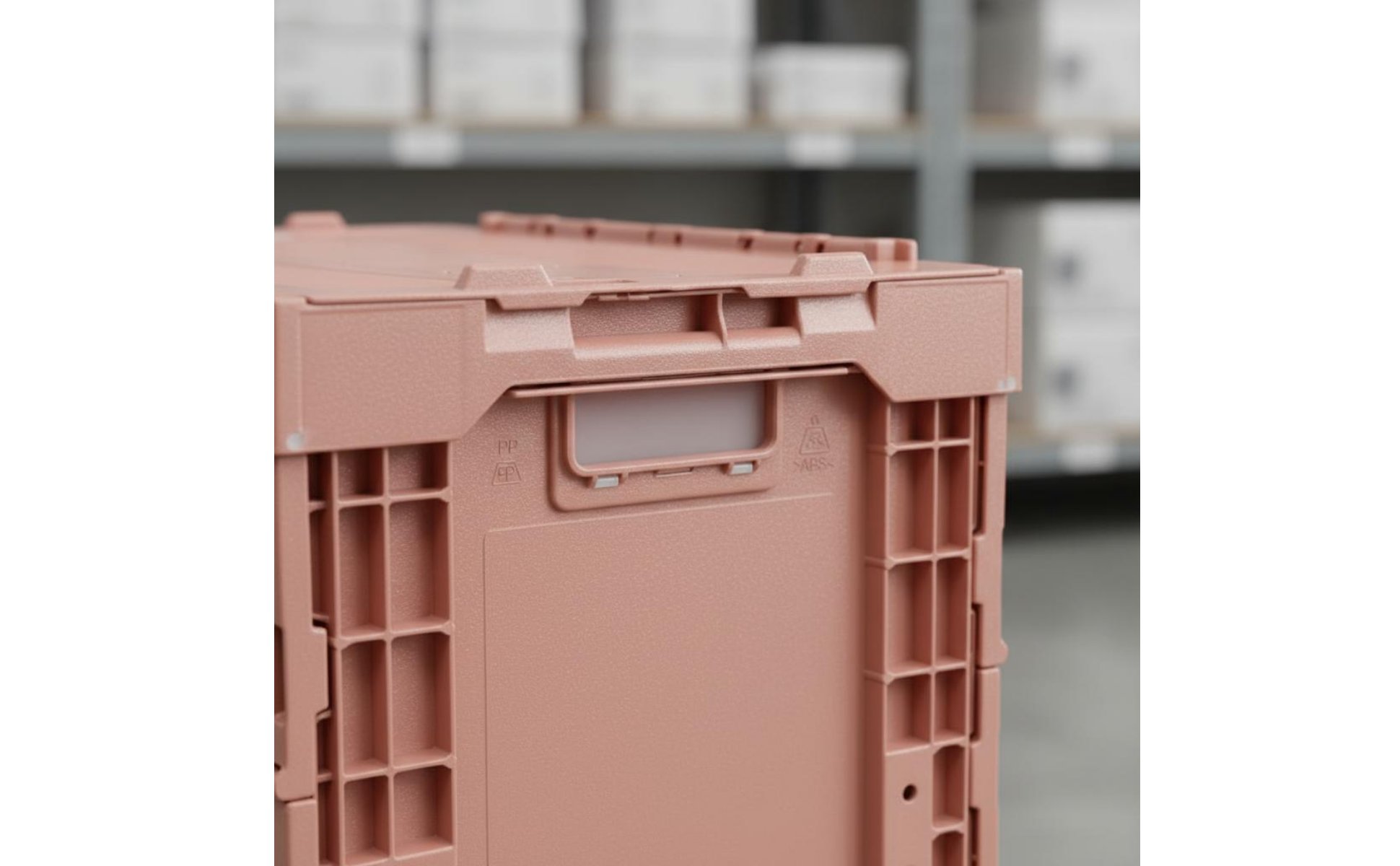 50L Plastic Crate Solid Color Plastic Folding Crate Large Capacity for Logistics