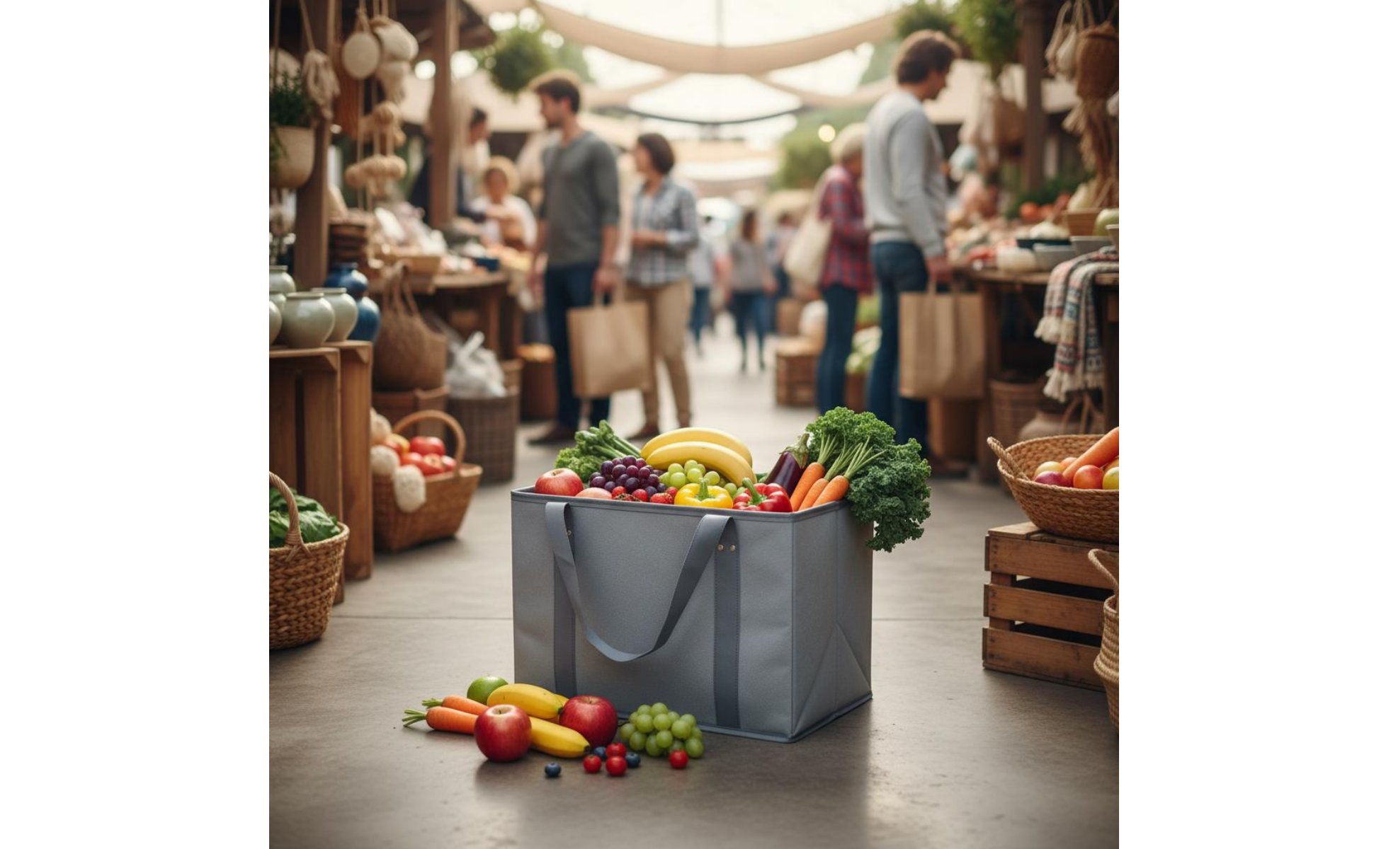 Foldable Shopping Container Easy to Clean Nonwoven Tote Container Large Capacity