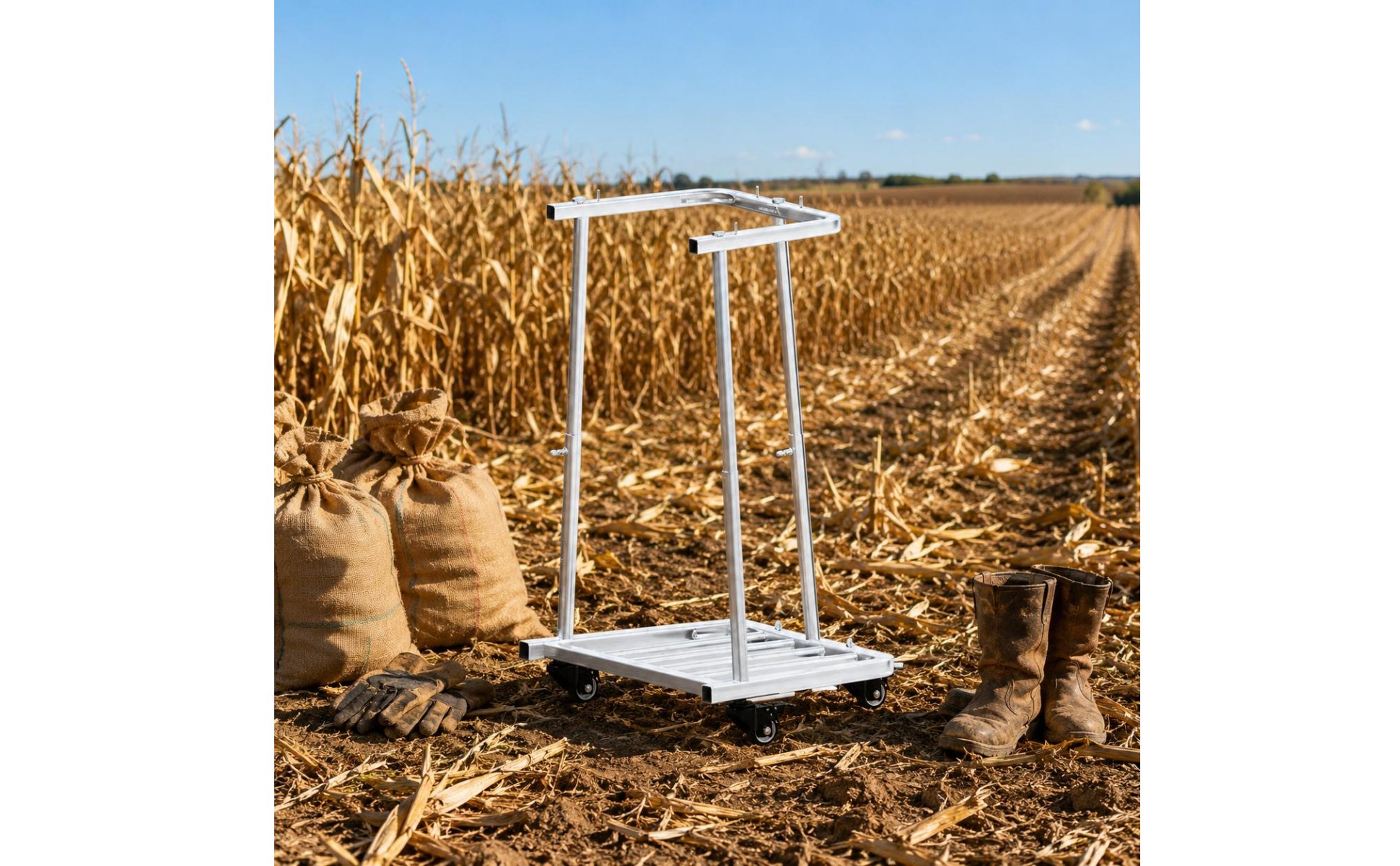 Stainless Steel Bag Holder Frame Mobile Bag Filling Stand Hands-Unrestricted