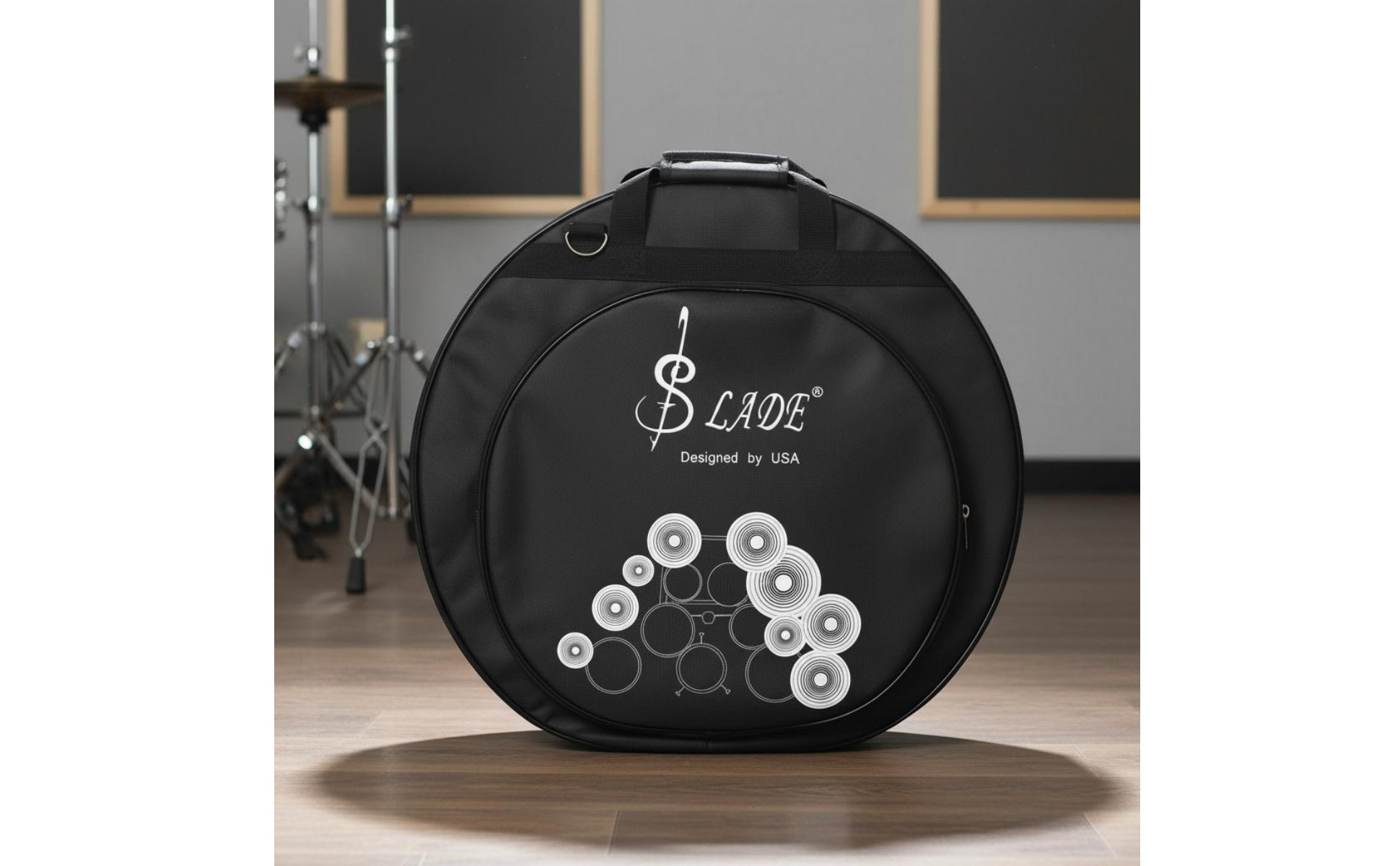 Waterproof Cymbal Case Thick Padding Cymbal Gig Bag Detachable Strap Music Accessory for Drummers, Travel, Rehearsal