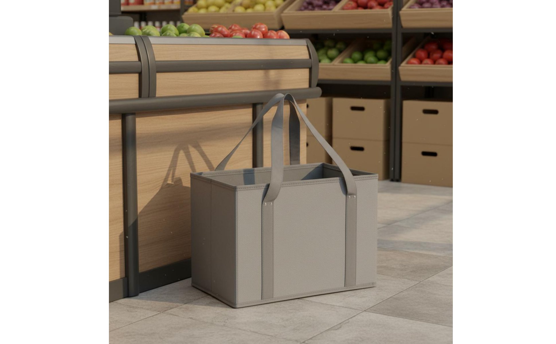 Foldable Shopping Container Easy to Clean Nonwoven Tote Container Large Capacity