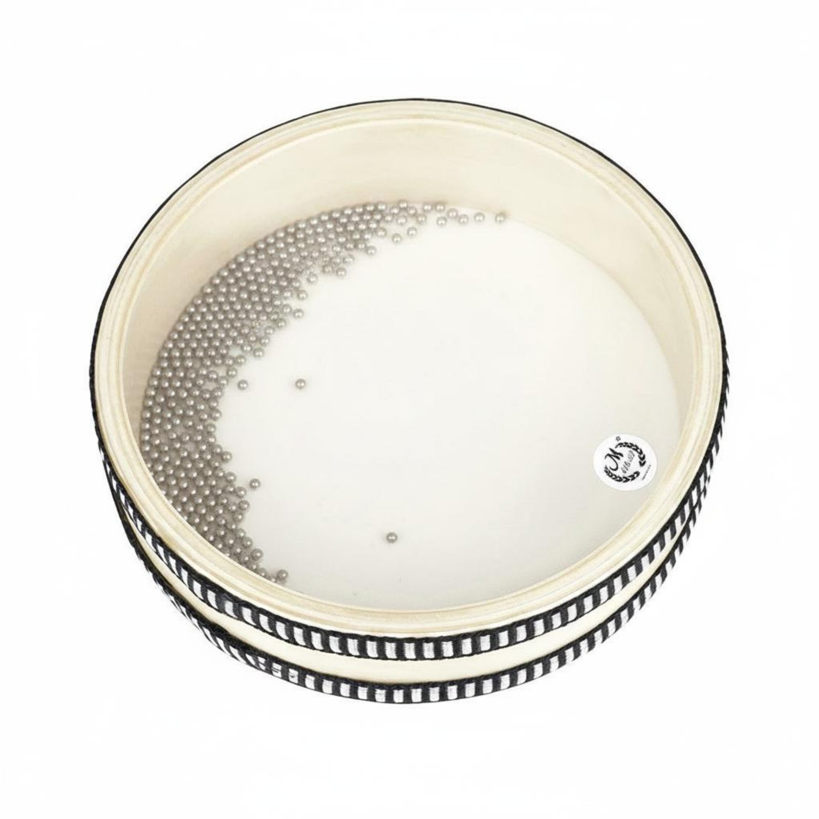Transparent Rolling Bead Drum Wooden Frame Double Sided Music Instrument for Kids