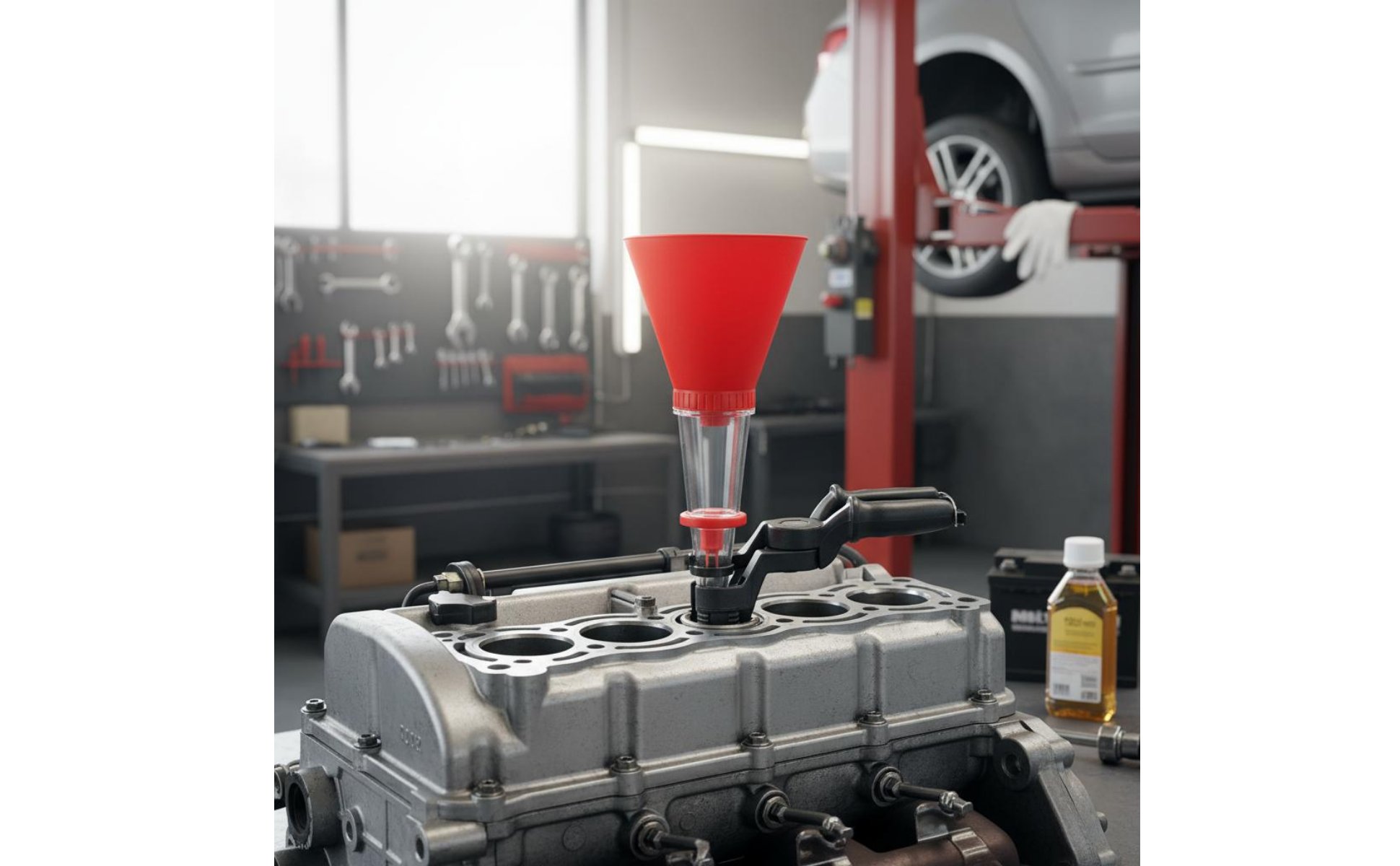 22 Pieces Universal Car Oil Funnel Kit Anti-Leak Adjustable Oil Funnel Easy to Use for Garage
