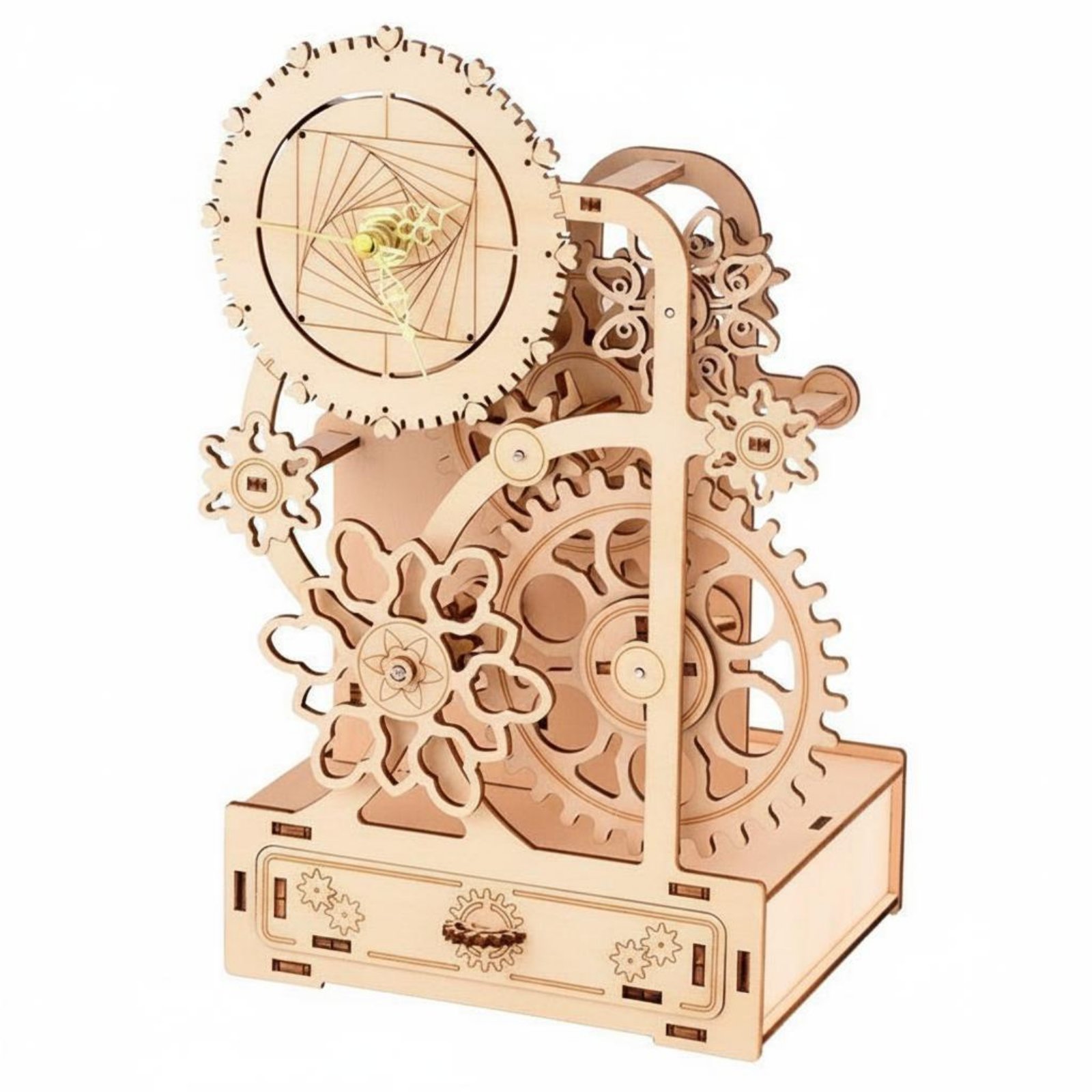 Wooden Gear Musical Box Puzzle Rotating DIY Wooden Musical Box STEM Style Construct Home Decor for Adults, Teens