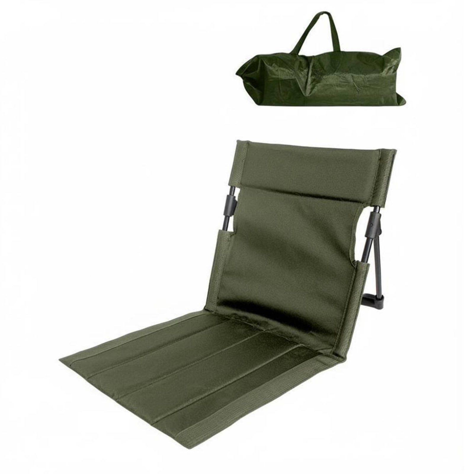 Folding Ground Chair with Backrest Easy Storage Foldable Backrest Chair Wear-Resistant Legless Beach Lounger for Anglers, Hikers, Athletic Events