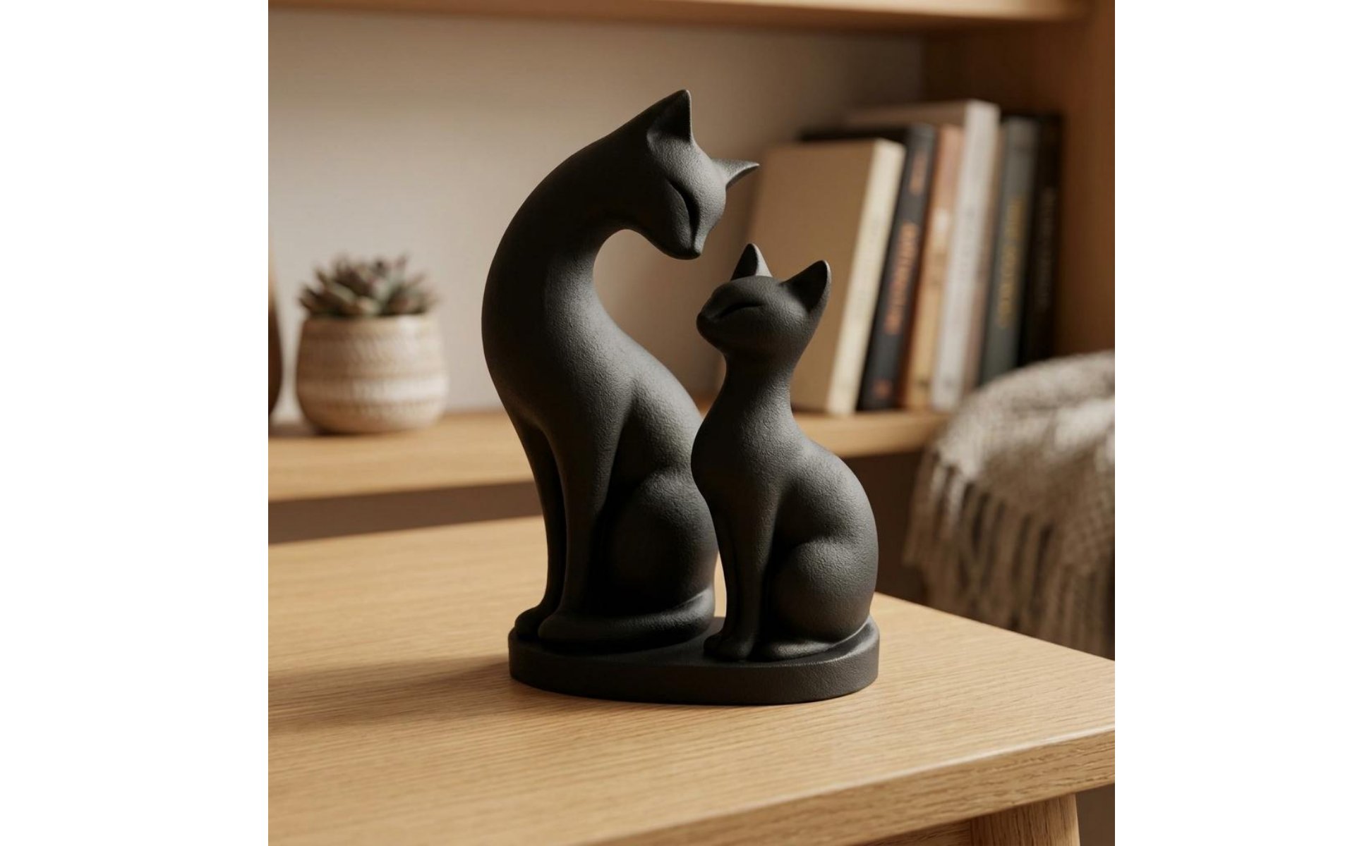 Katzenstatue dekorativ Katzen-Dekofigur kunstvoll für Schreibtisch, Wohnzimmer