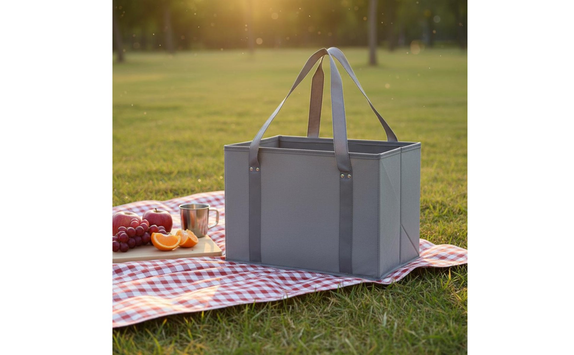Foldable Shopping Container Easy to Clean Nonwoven Tote Container Large Capacity