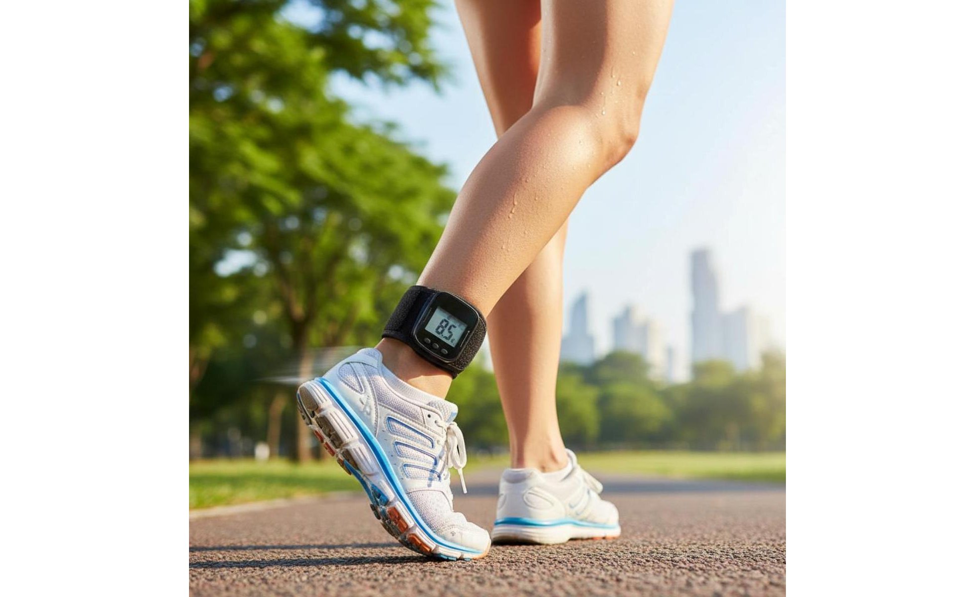 Step Counter Ankle Band Adjustable Pedometer Ankle Band Portable for Training