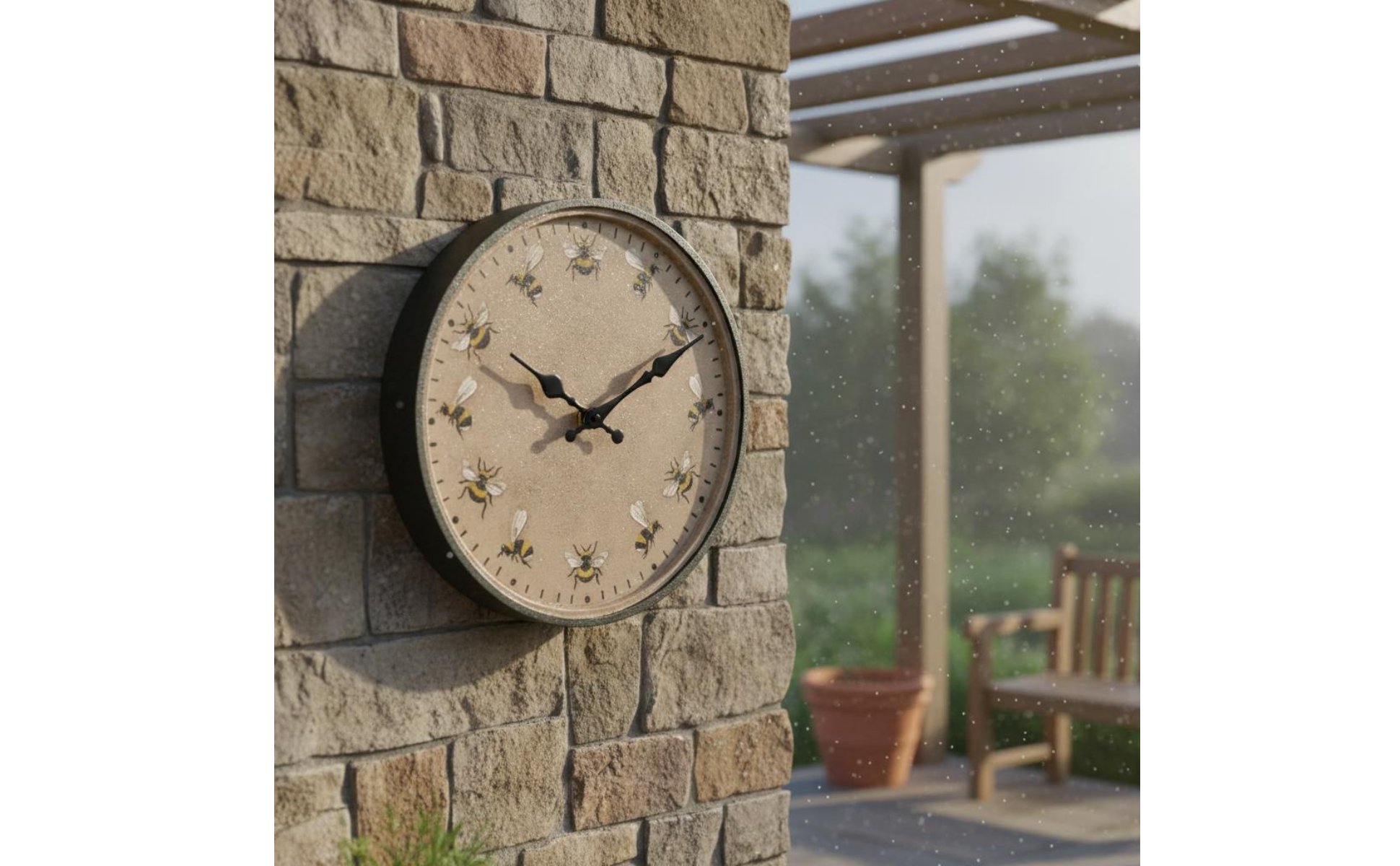 Bee Wall Wall Clock IP44 Waterproof Garden Wall Wall Clock Anti-Fog for Bathroom
