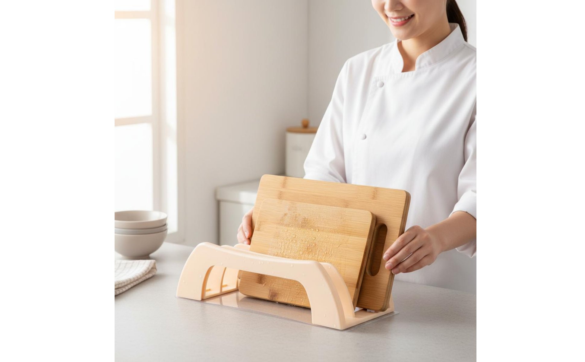 3 Slot Chopping Board Organizer Ventilated Board Holder