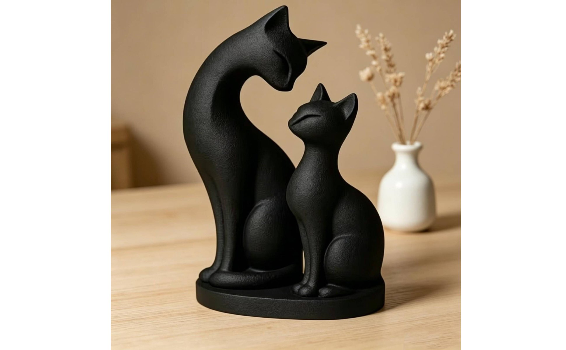 Katzenstatue dekorativ Katzen-Dekofigur kunstvoll für Schreibtisch, Wohnzimmer