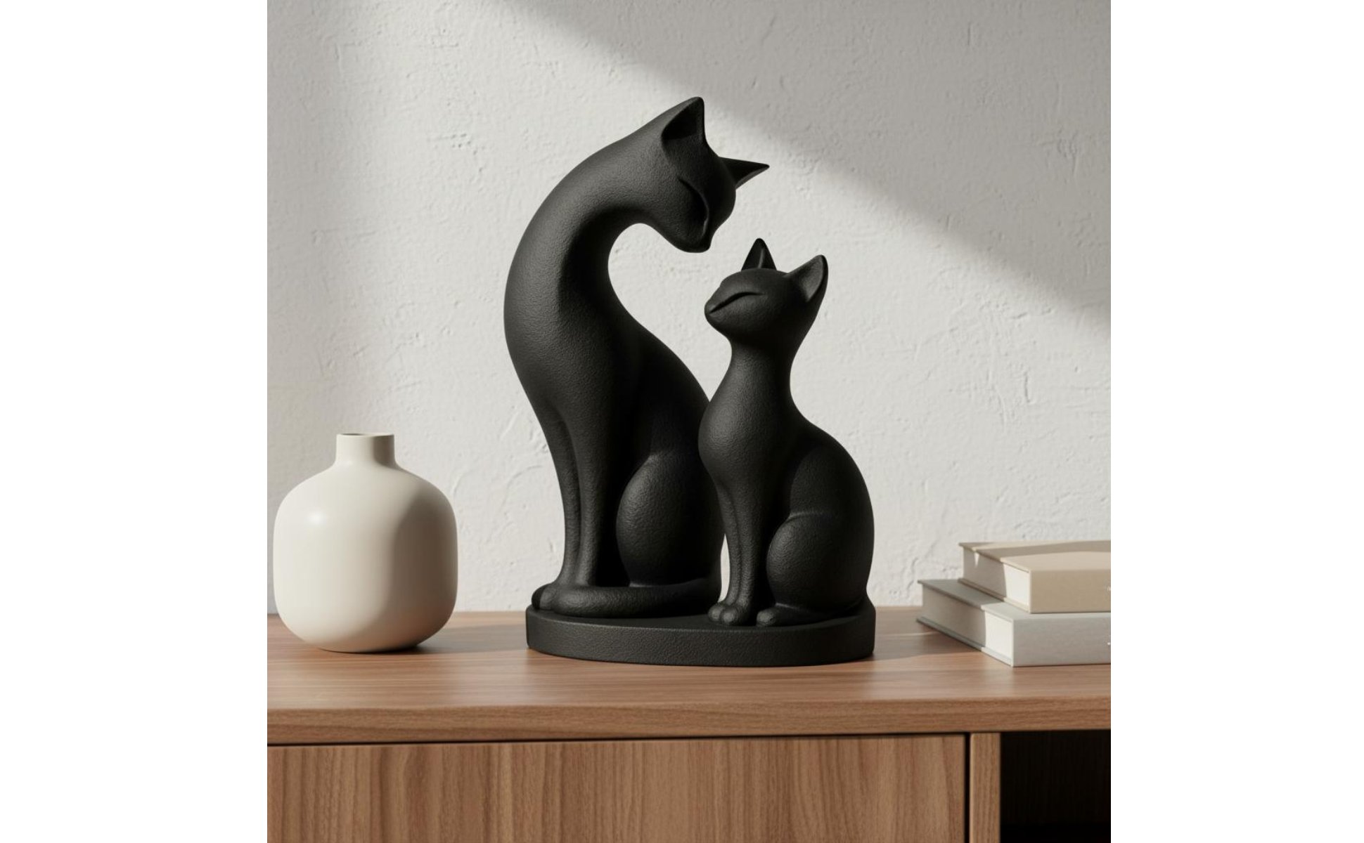 Katzenstatue dekorativ Katzen-Dekofigur kunstvoll für Schreibtisch, Wohnzimmer