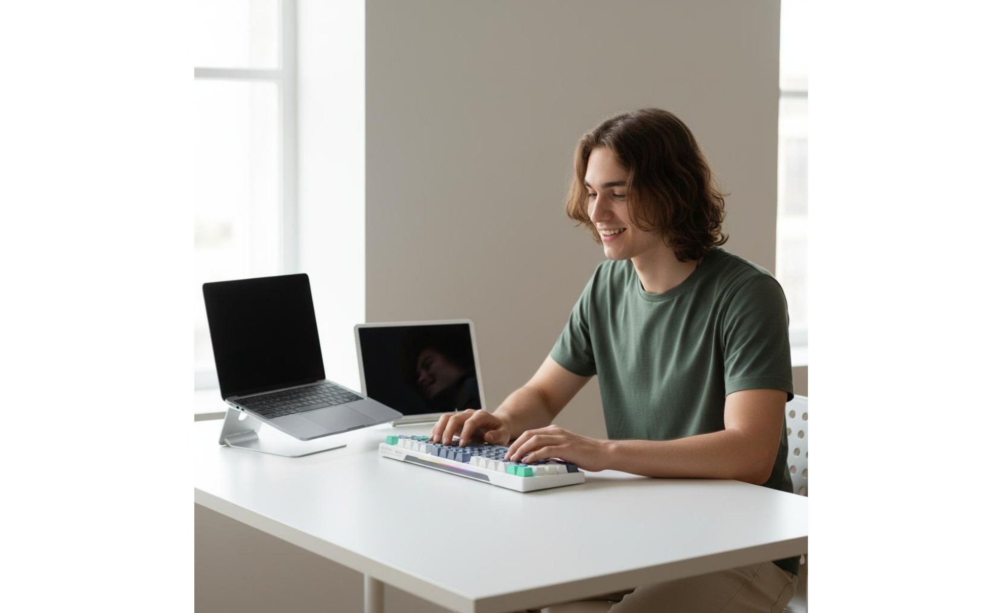 Wireless Mechanical Keyboard Tri-Mode Connection Hot-Swappable Keyboard USB-C
