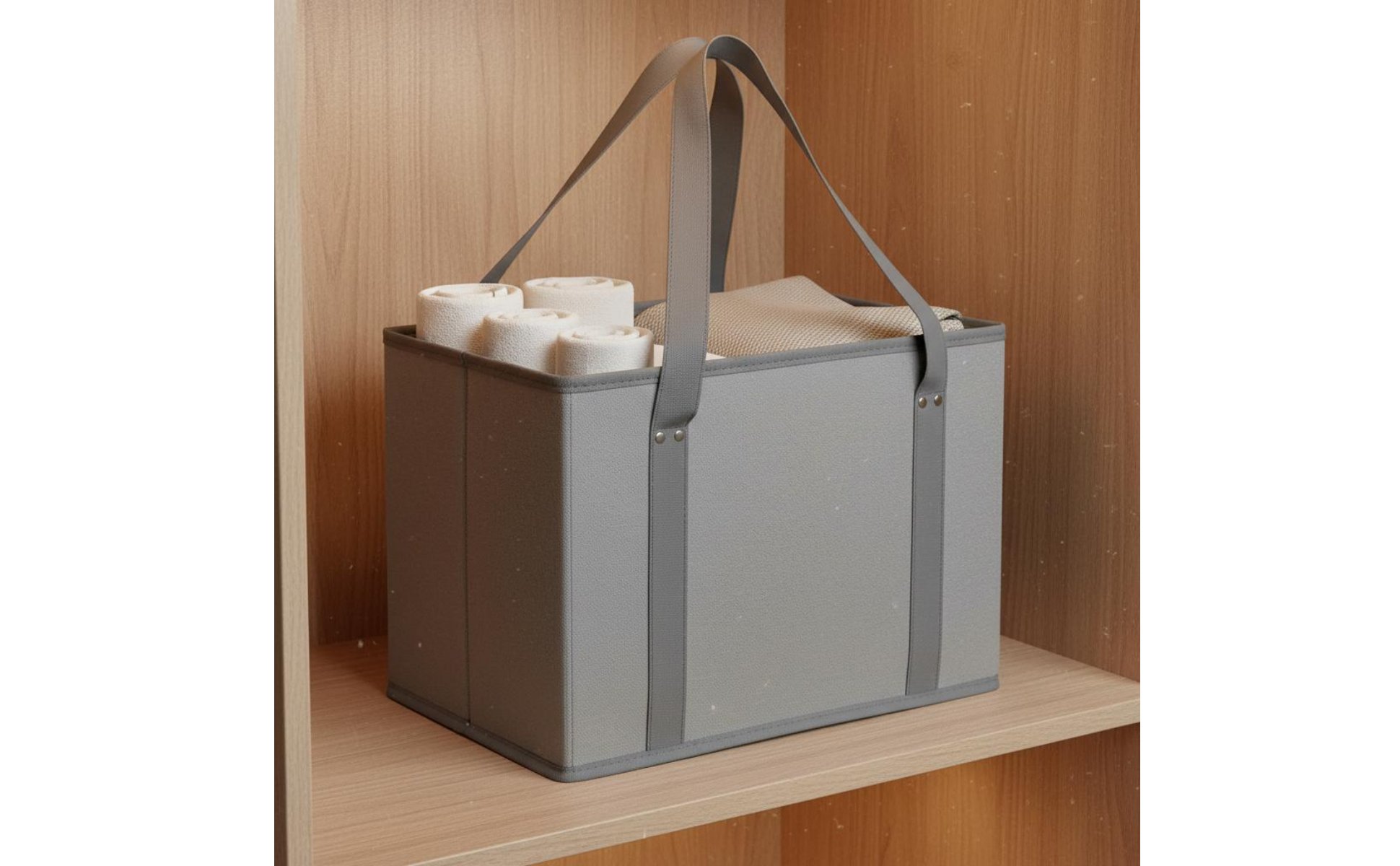 Foldable Shopping Container Easy to Clean Nonwoven Tote Container Large Capacity