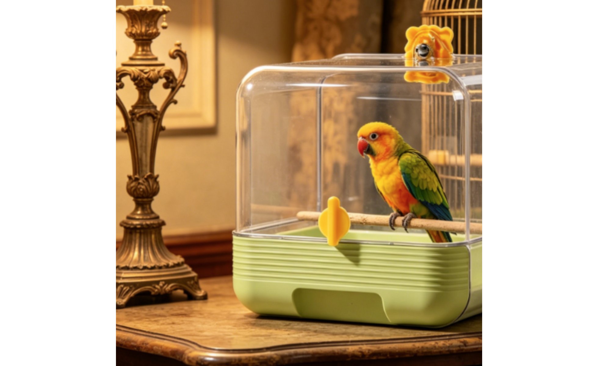 Parrot Bathing Tub Multi Function External Bird Bath Splash Proof