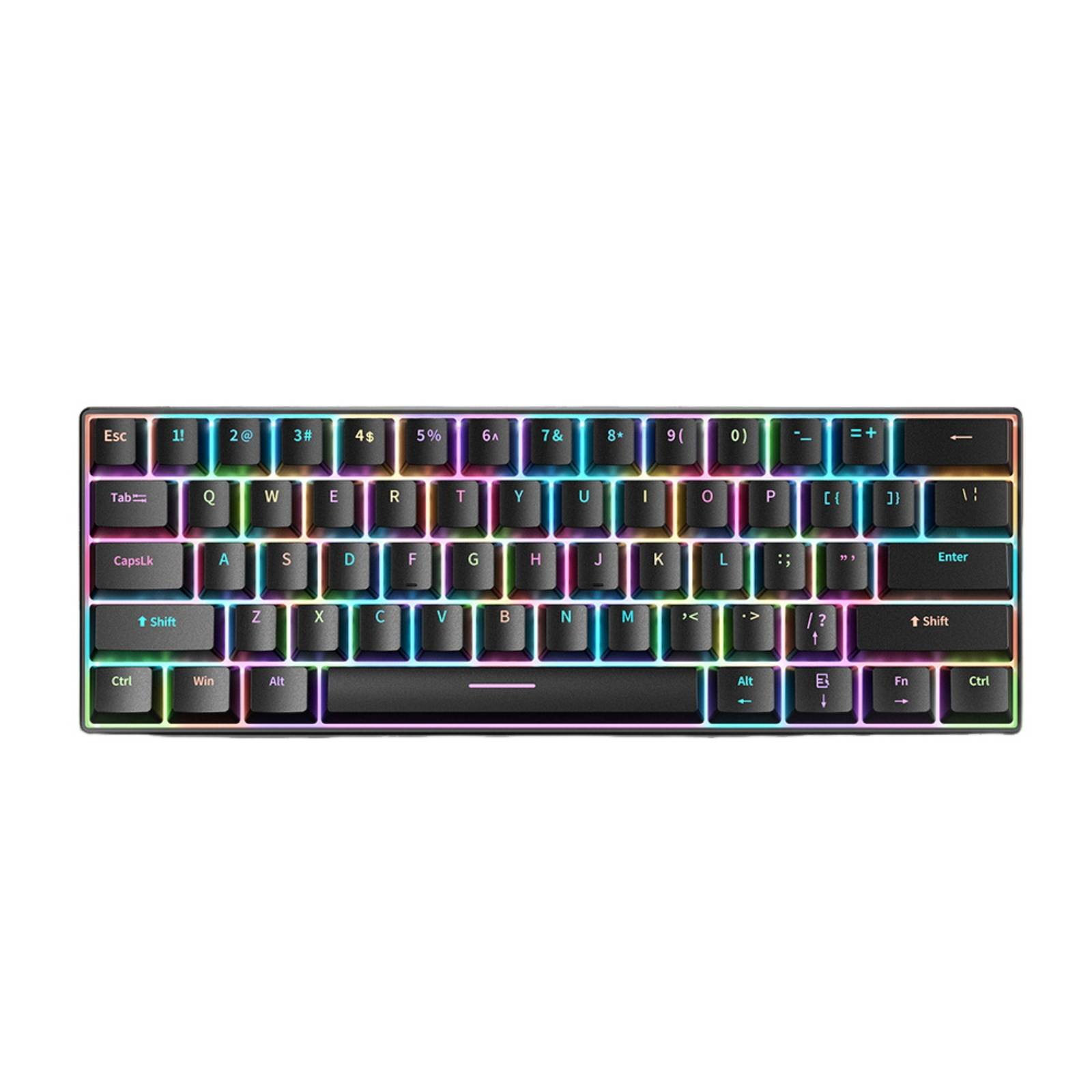 Portable RGB Gaming Keyboard ABS Keycaps Wired Type-C Keyboard Hot Swappable Typing Device Plug and Play for Gamers, Office Workers, Desktop