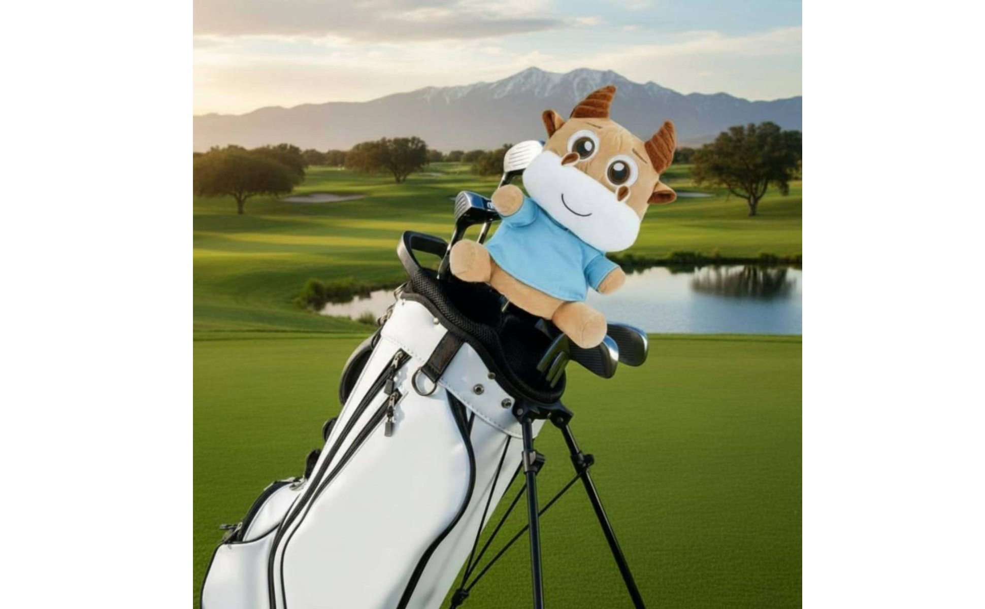 Soft Cow Headcover Cartoon Design Cow Driver Headcover Safeguarding Padding